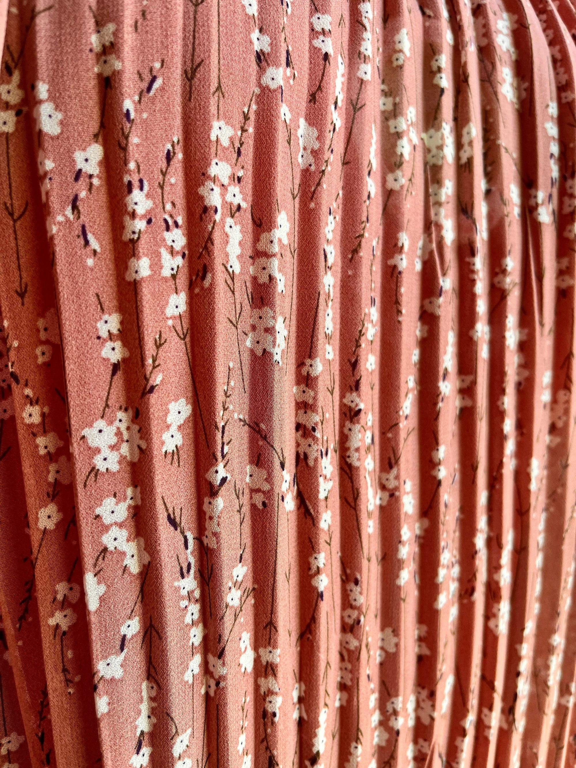 Pink Floral Pleated Dress