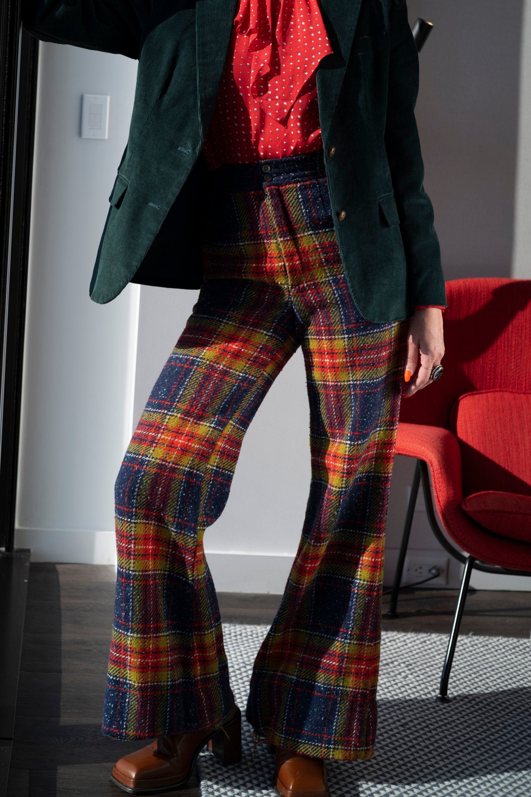 70s Wool Plaid Pant