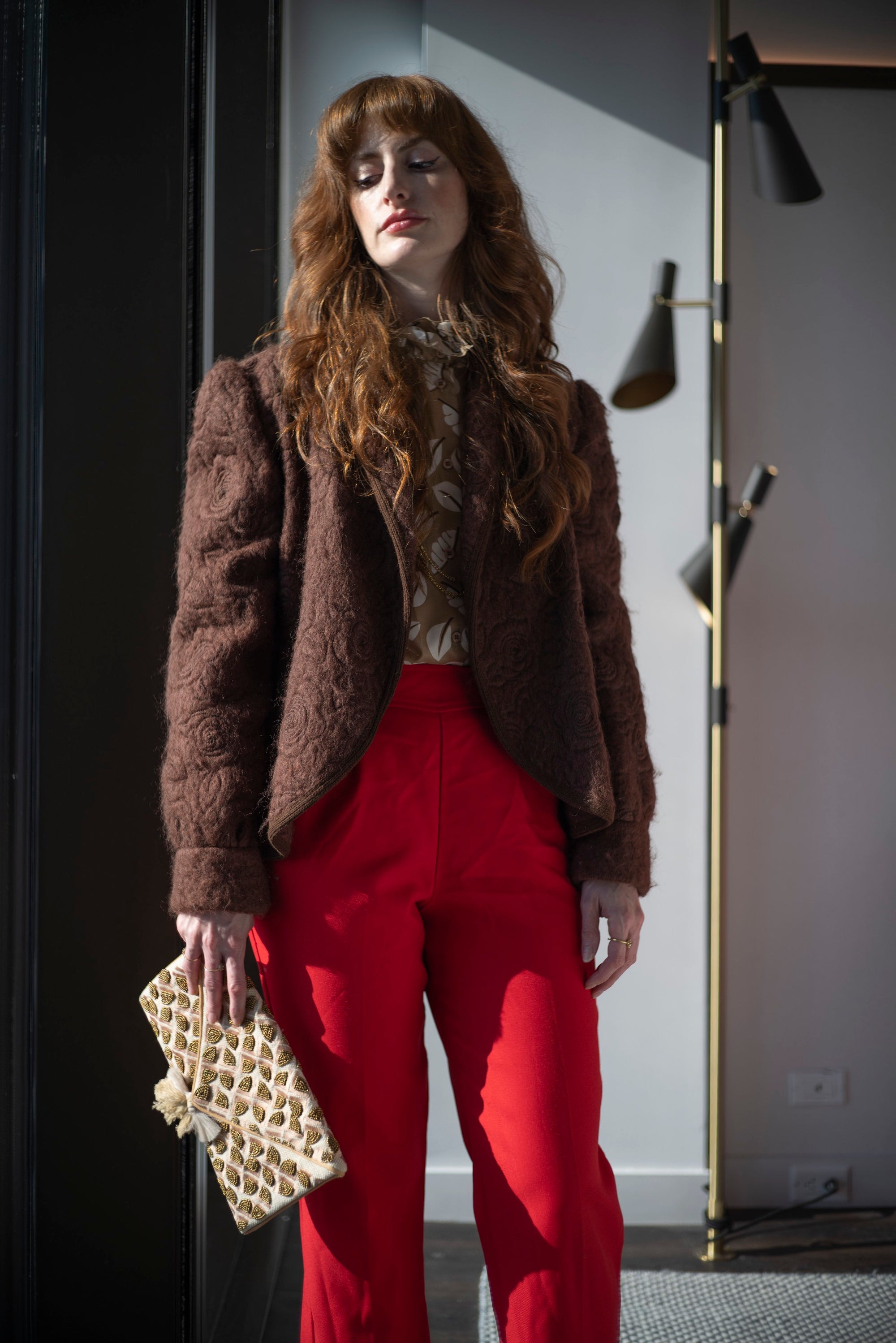 Brown Floral Coat