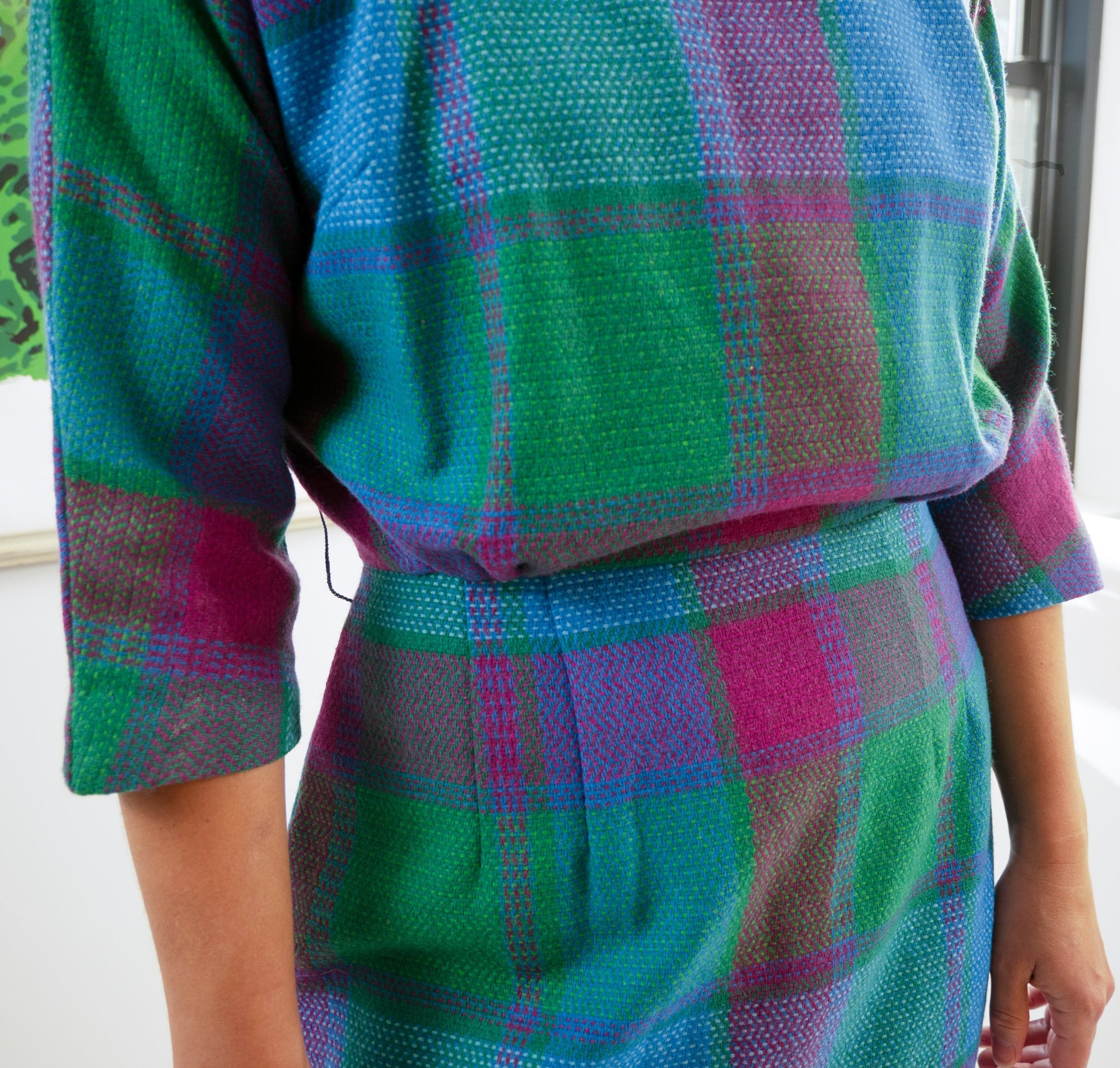 60s Plaid Collar Dress