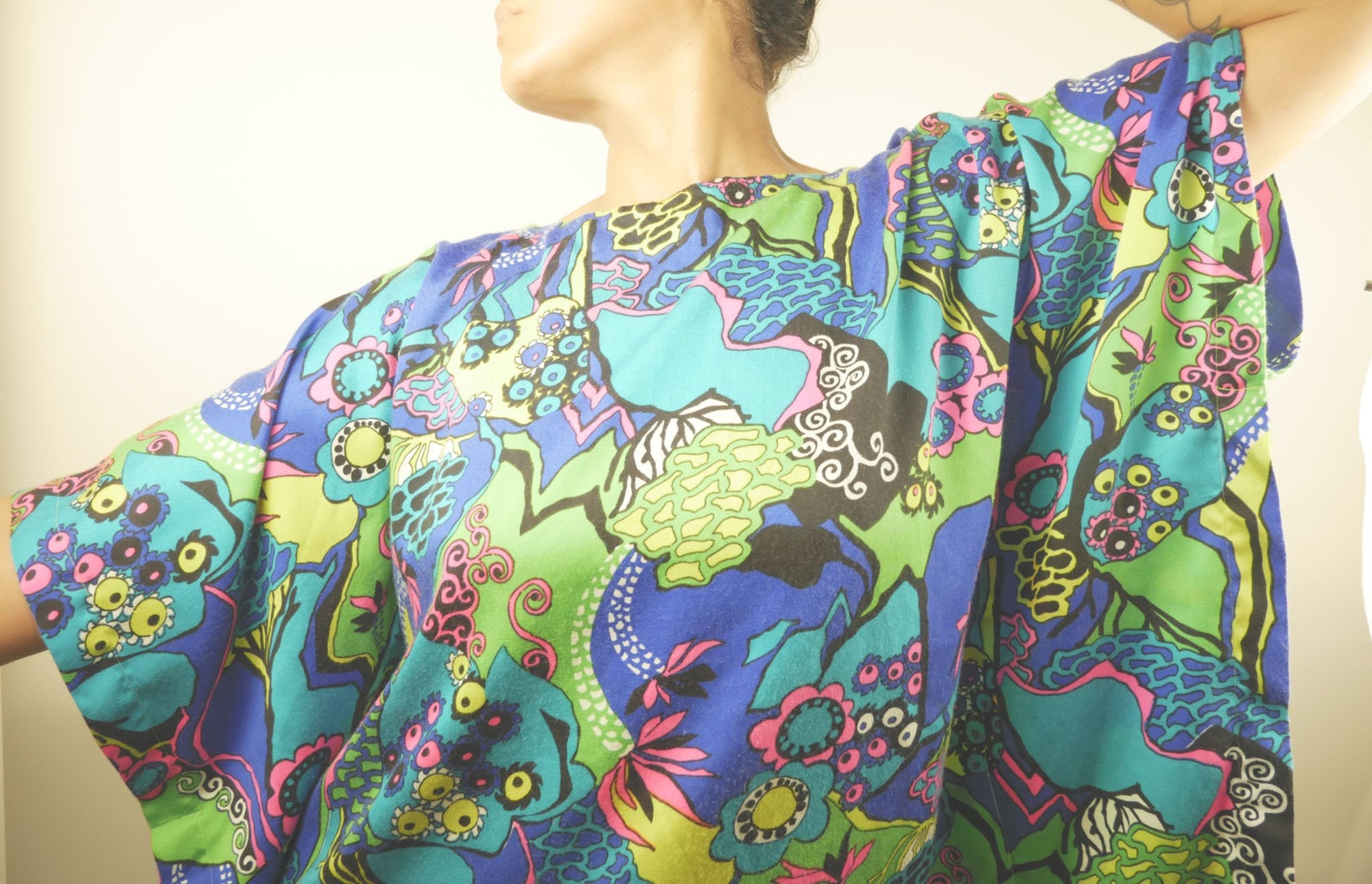 Bright Abstract Print Beach Kaftan