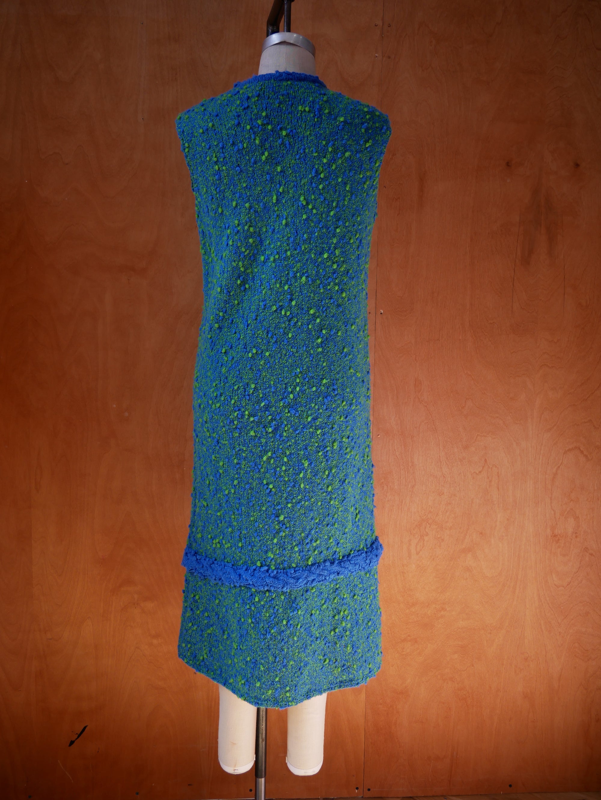 60s Sleeveless Popcorn Knit Dress