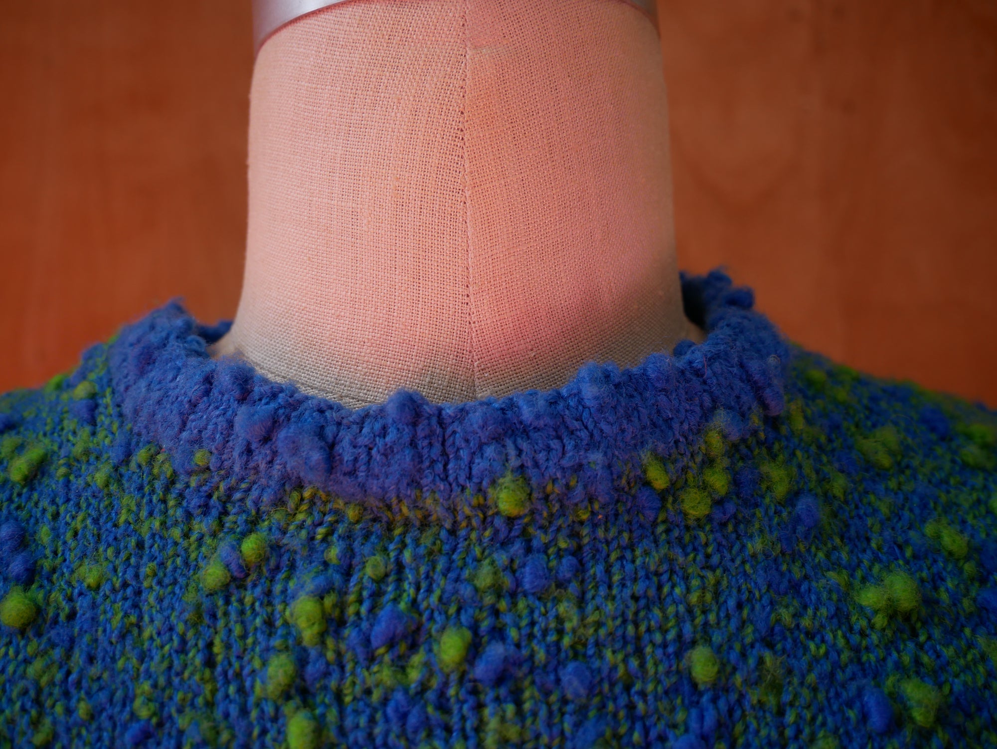 60s Sleeveless Popcorn Knit Dress