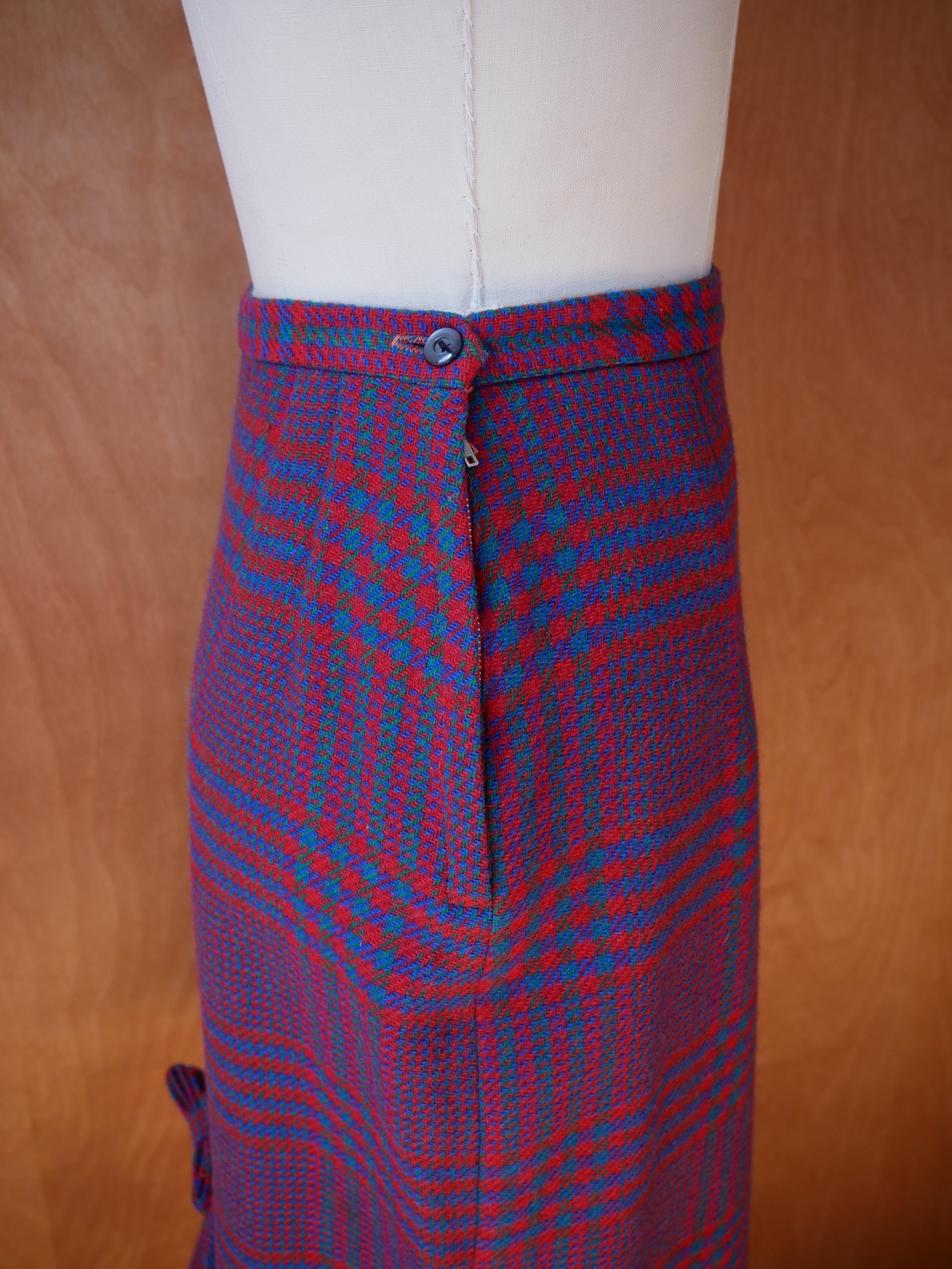60s Wool Trumpet Skirt with Bow