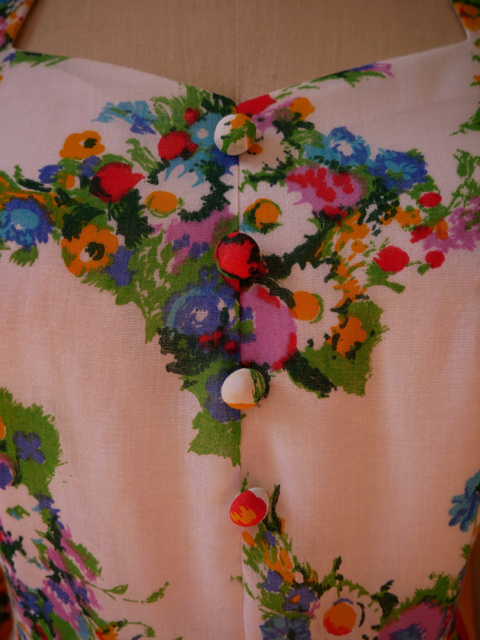 50s/60s Flutter Floral Dress
