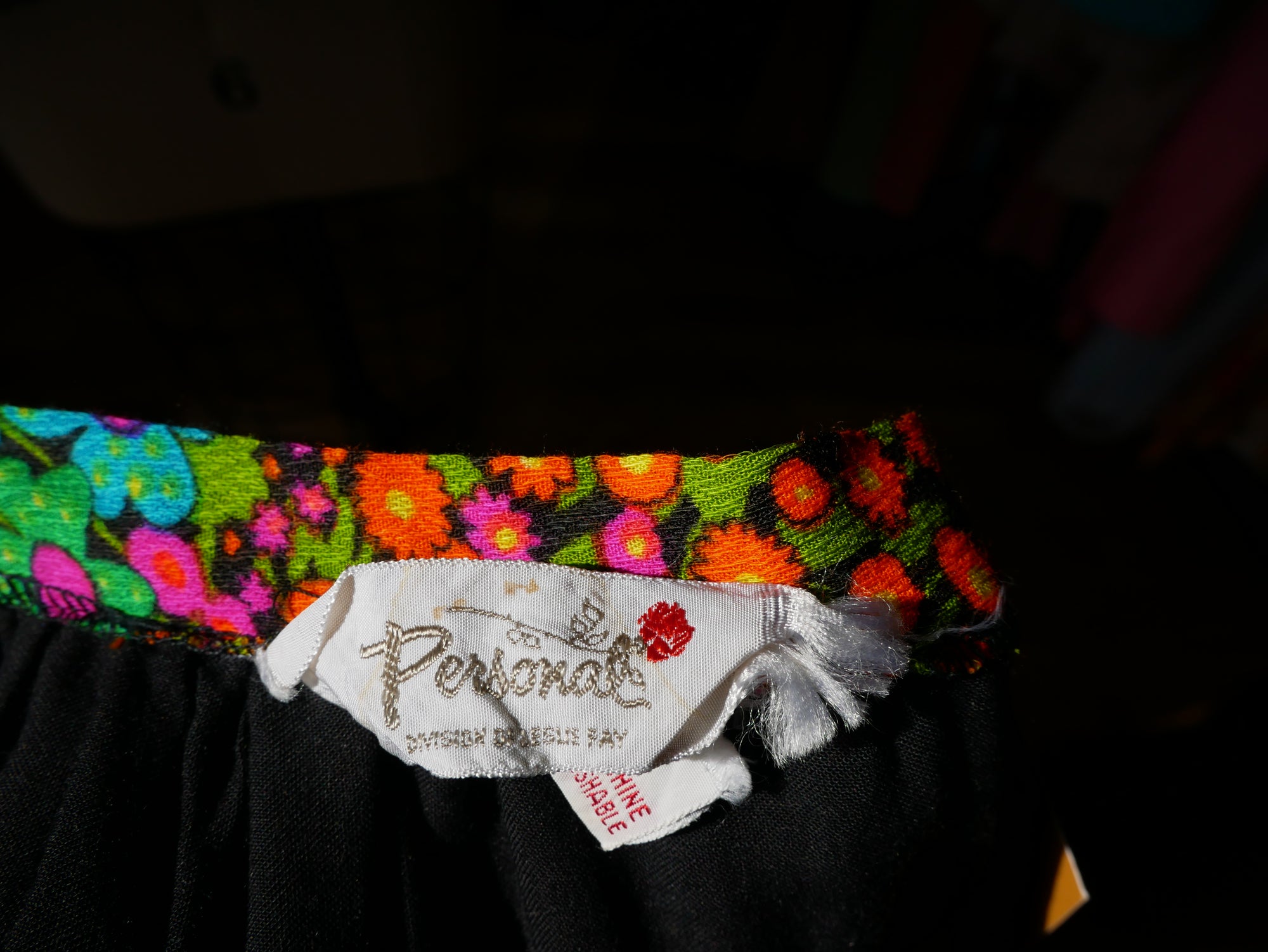 70s Leslie Fay Floral Maxi Ruffle Skirt