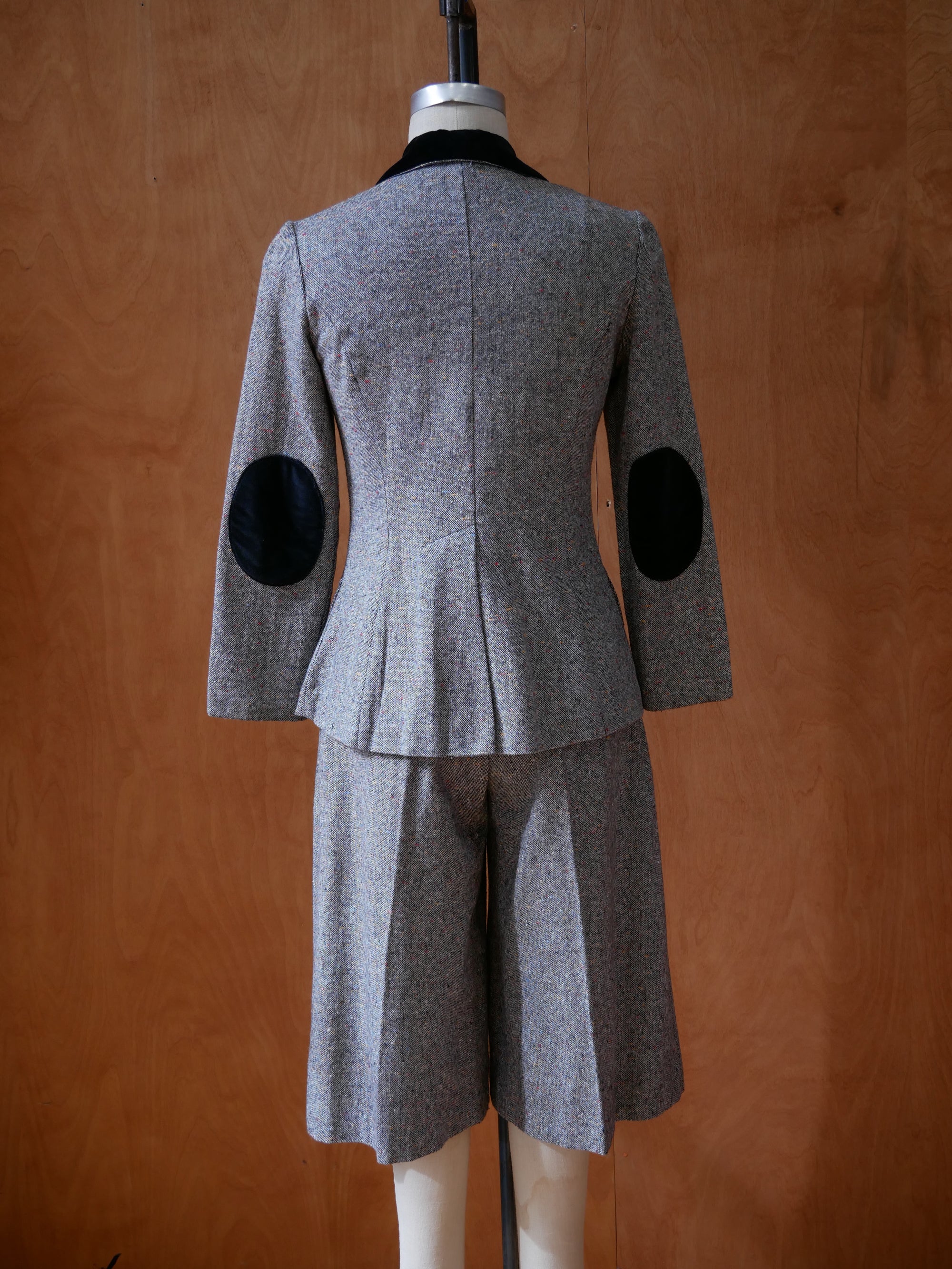 70s Tweed Blazer / Culottes Shorts Set