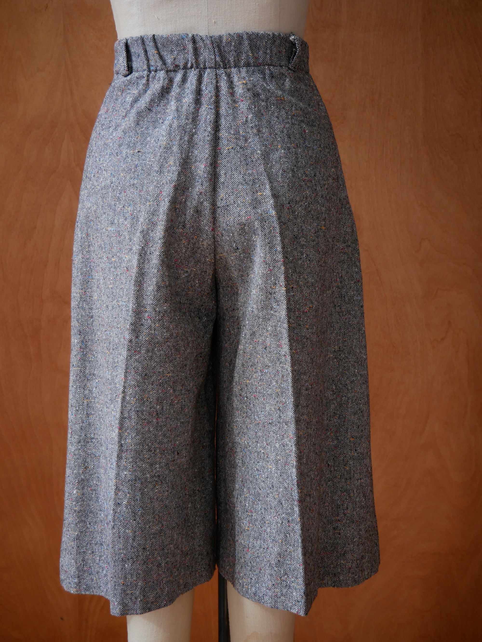70s Tweed Blazer / Culottes Shorts Set