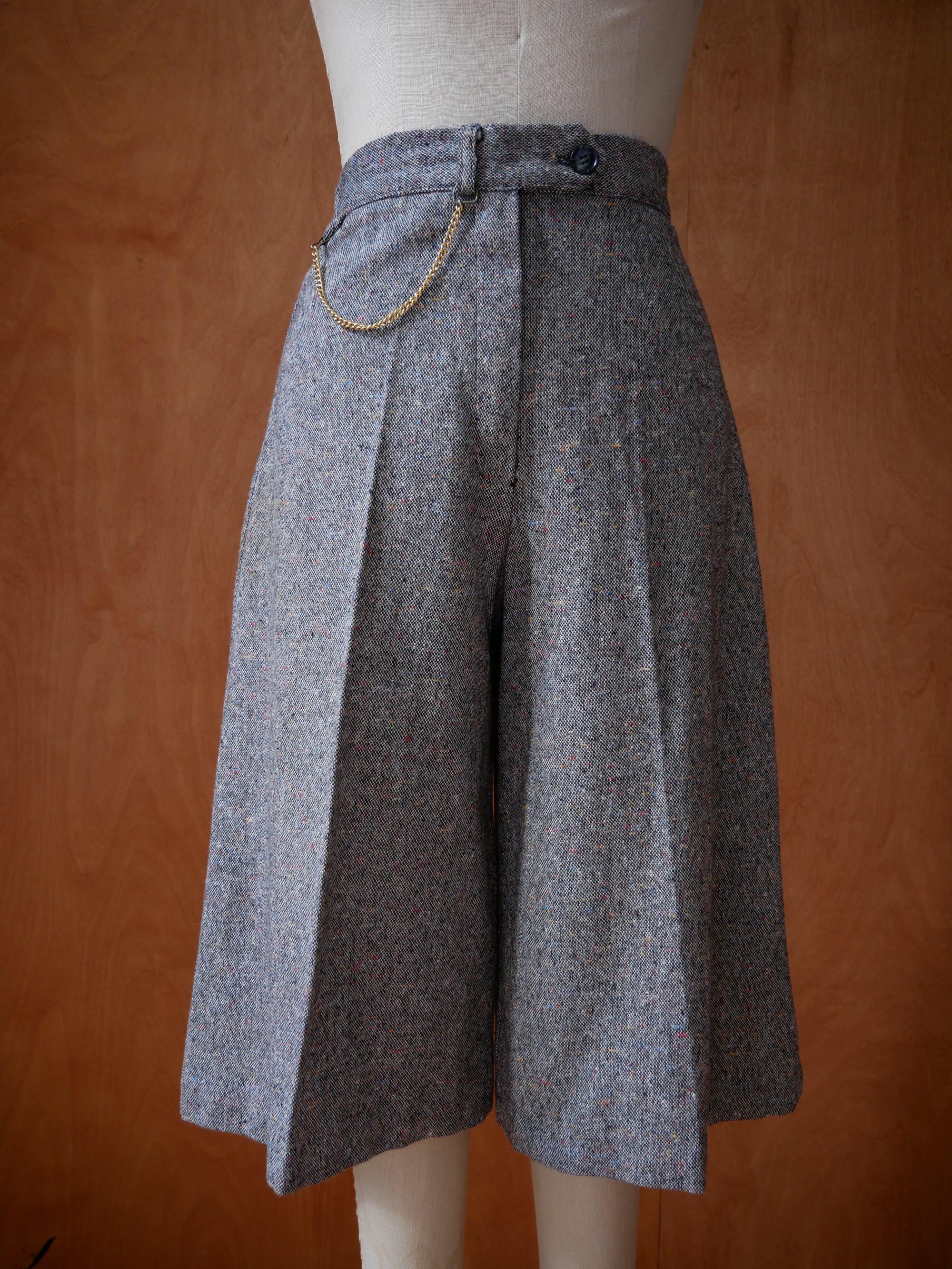 70s Tweed Blazer / Culottes Shorts Set