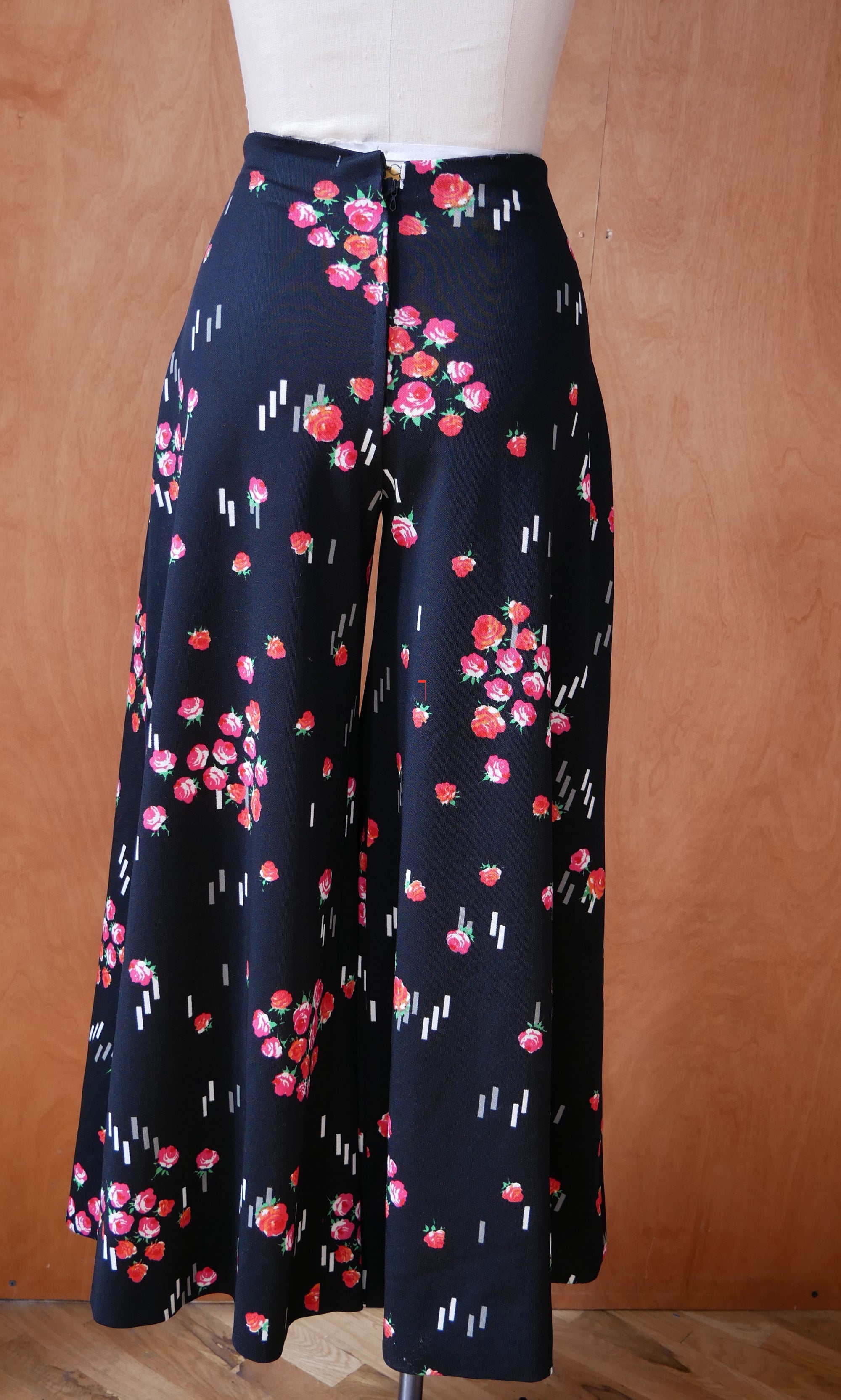 70s Floral Wide Leg Pants