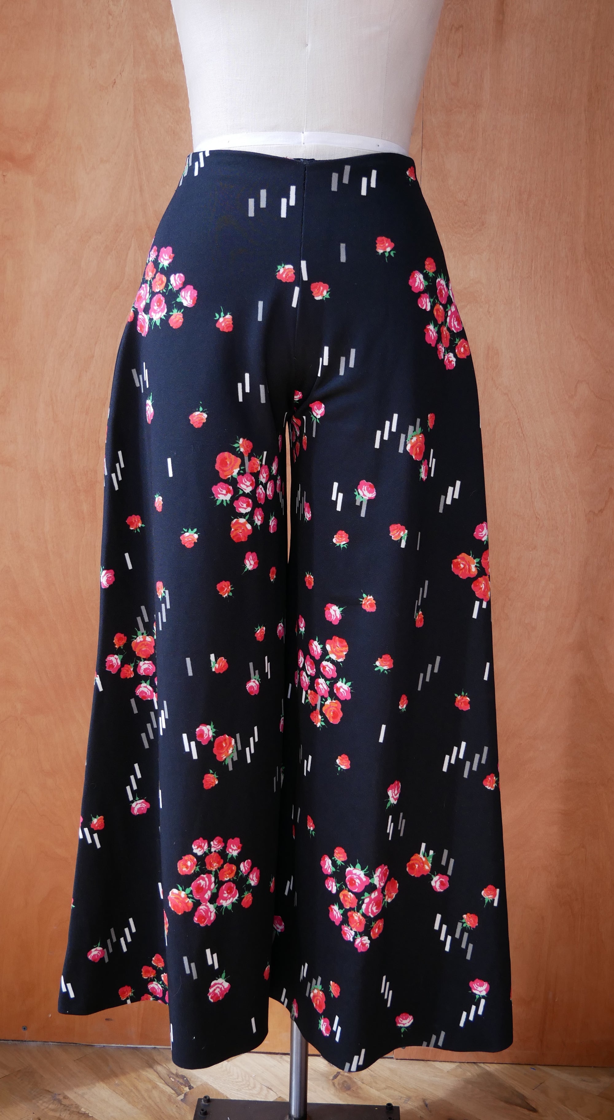 70s Floral Wide Leg Pants