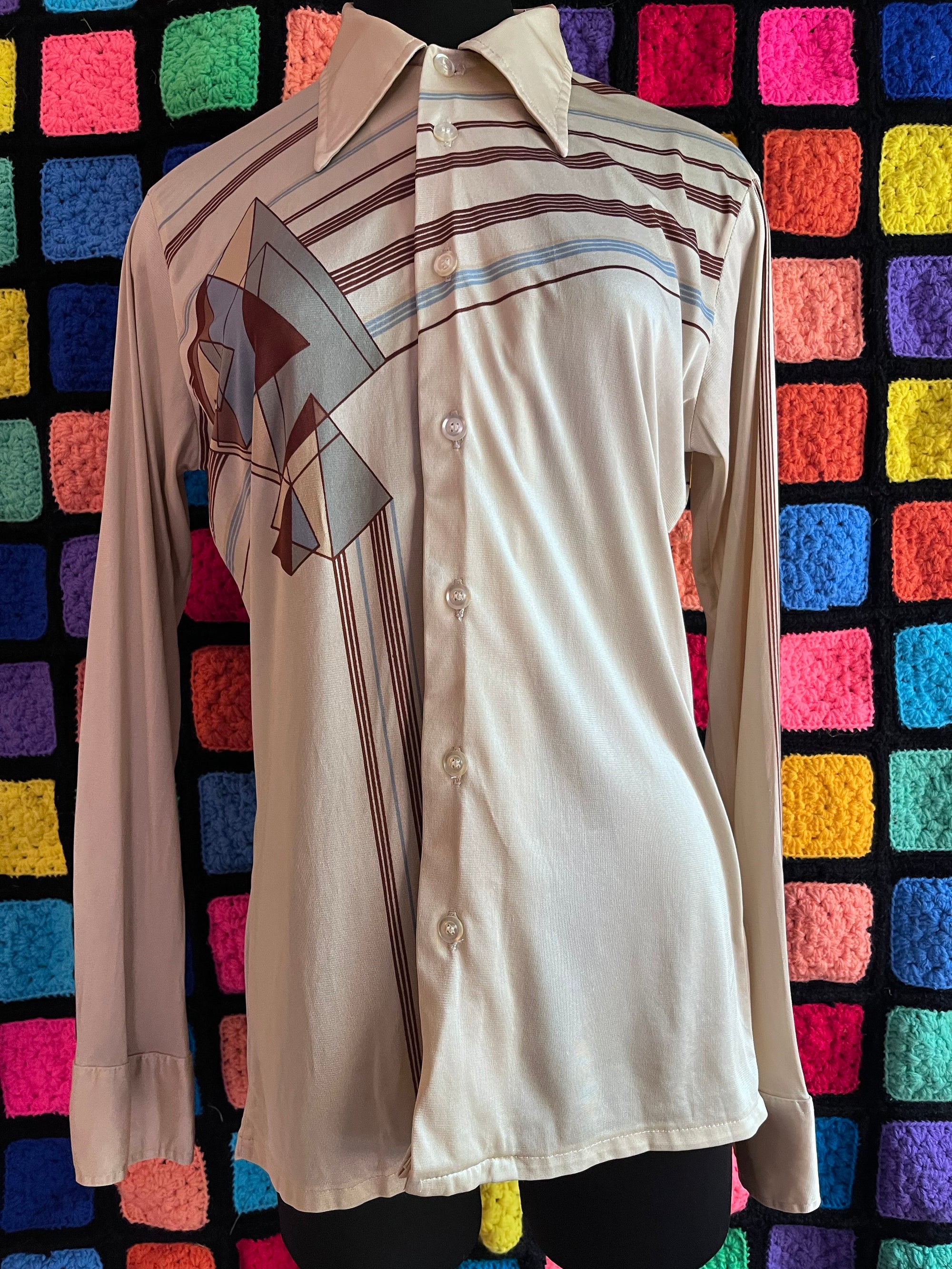 70s Novelty Dagger Collar Button Down