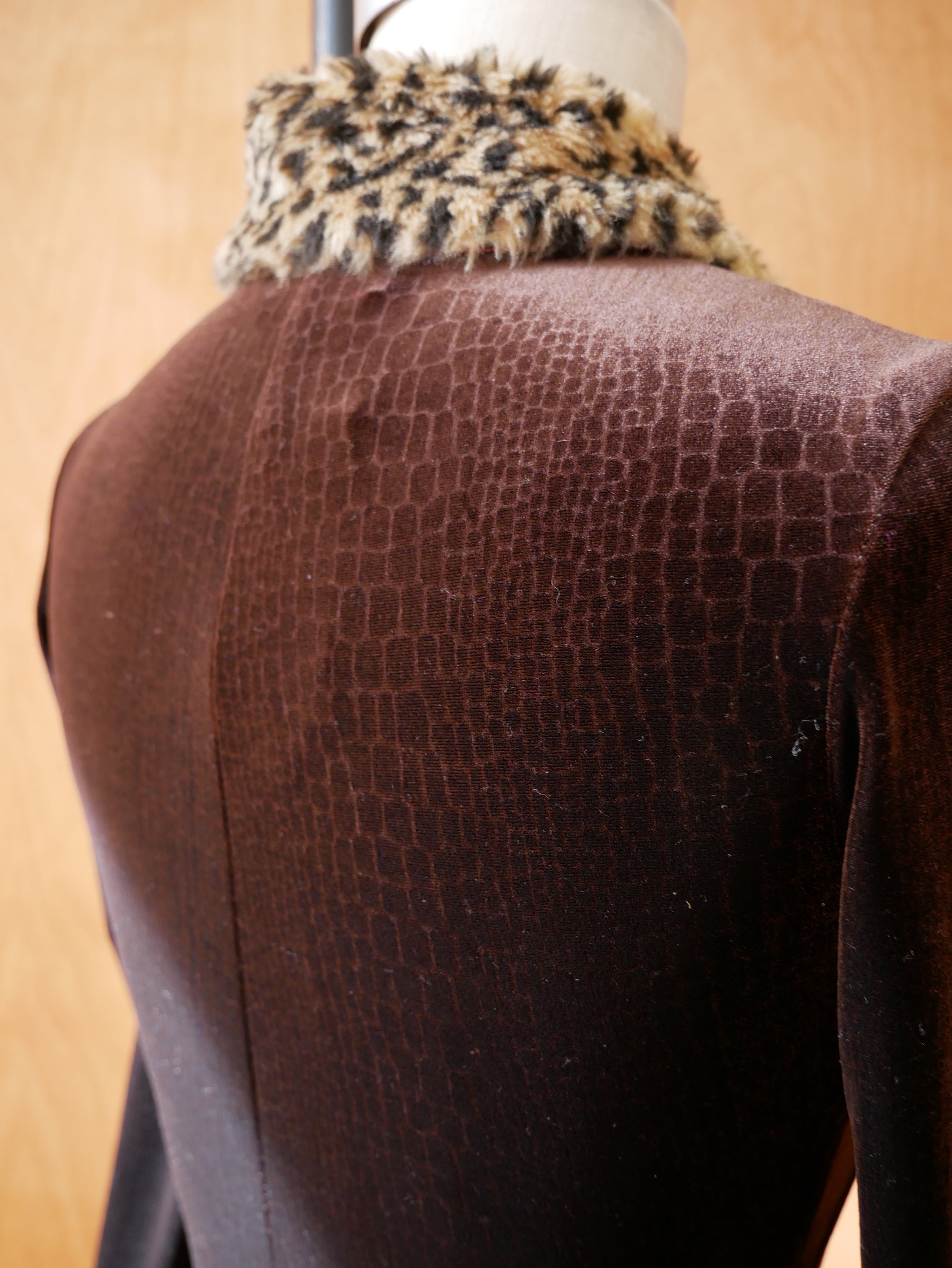 Vintage Karo Faux Leopard Trim Jumpsuit