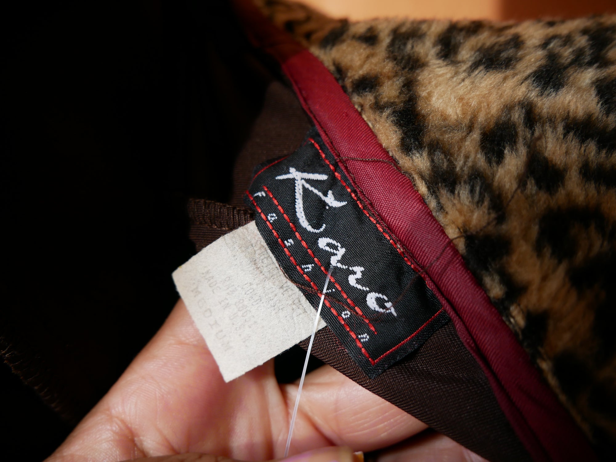 Vintage Karo Faux Leopard Trim Jumpsuit