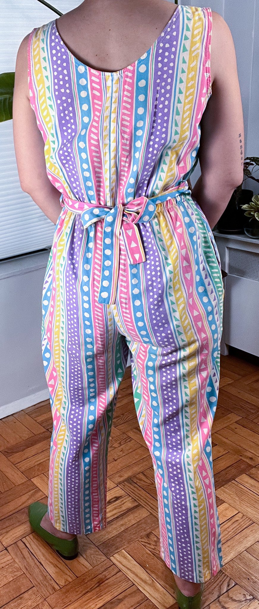 80s Rainbow Sleeveless Jumpsuit