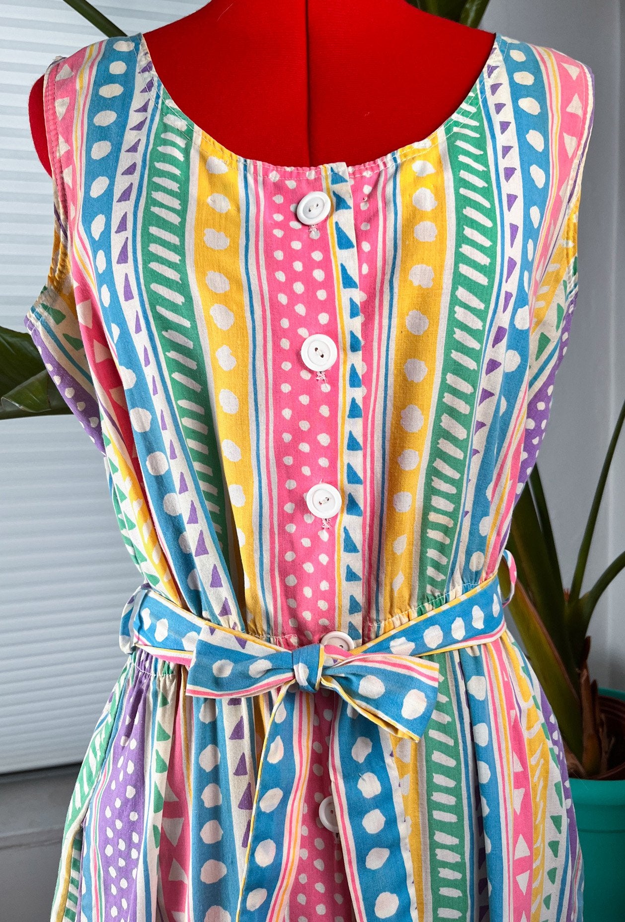 80s Rainbow Sleeveless Jumpsuit