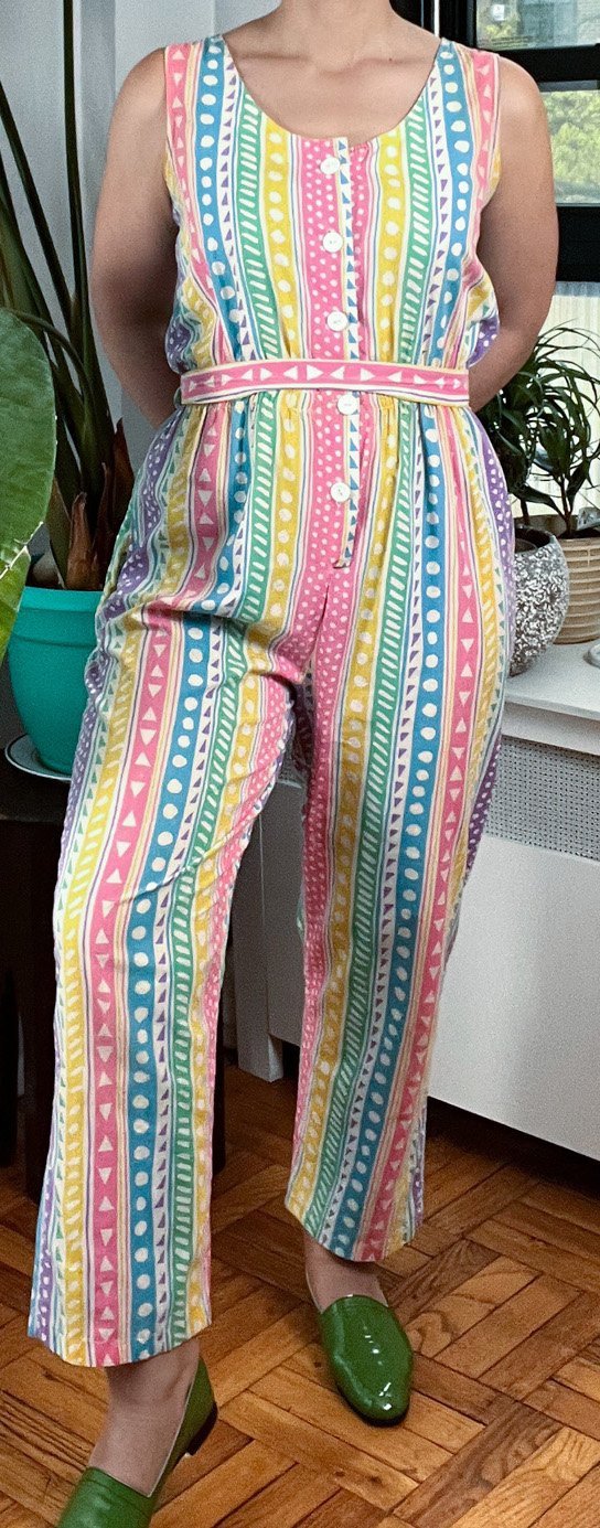 80s Rainbow Sleeveless Jumpsuit