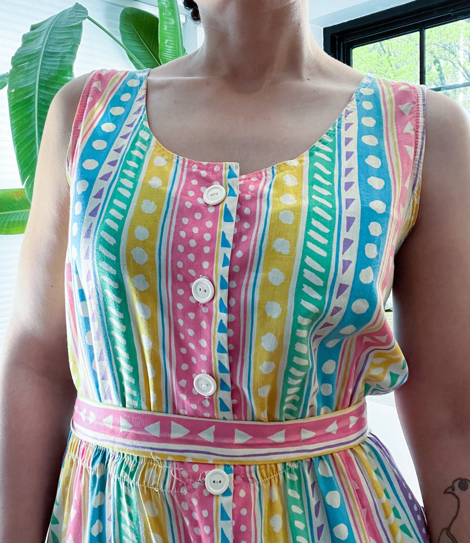 80s Rainbow Sleeveless Jumpsuit