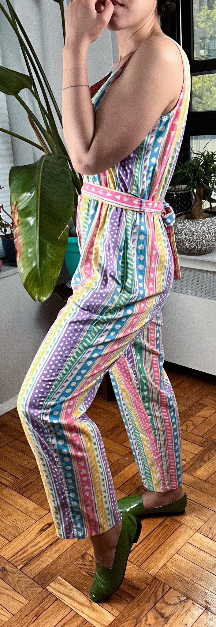 80s Rainbow Sleeveless Jumpsuit