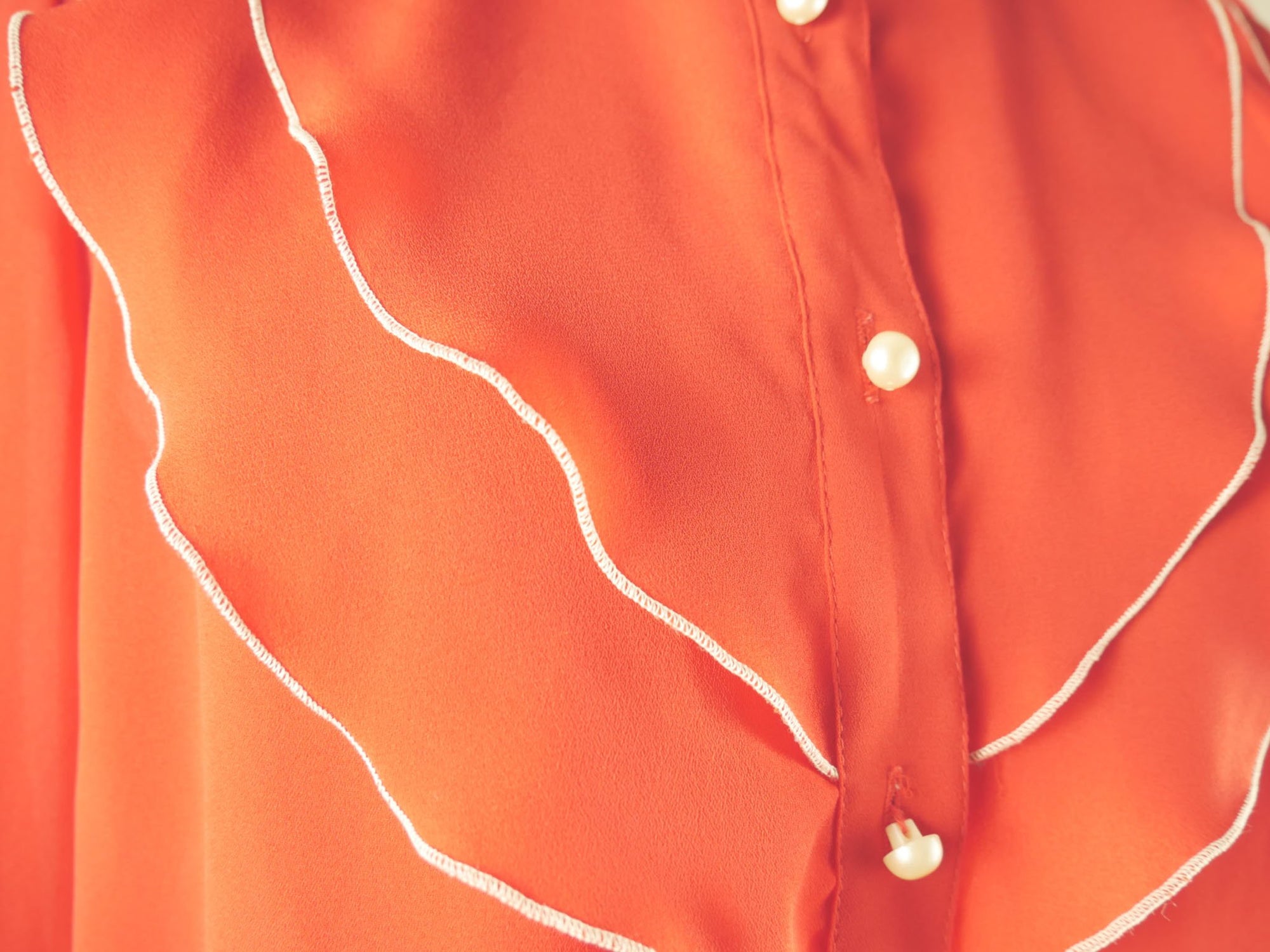 Red Ruffle Button Down