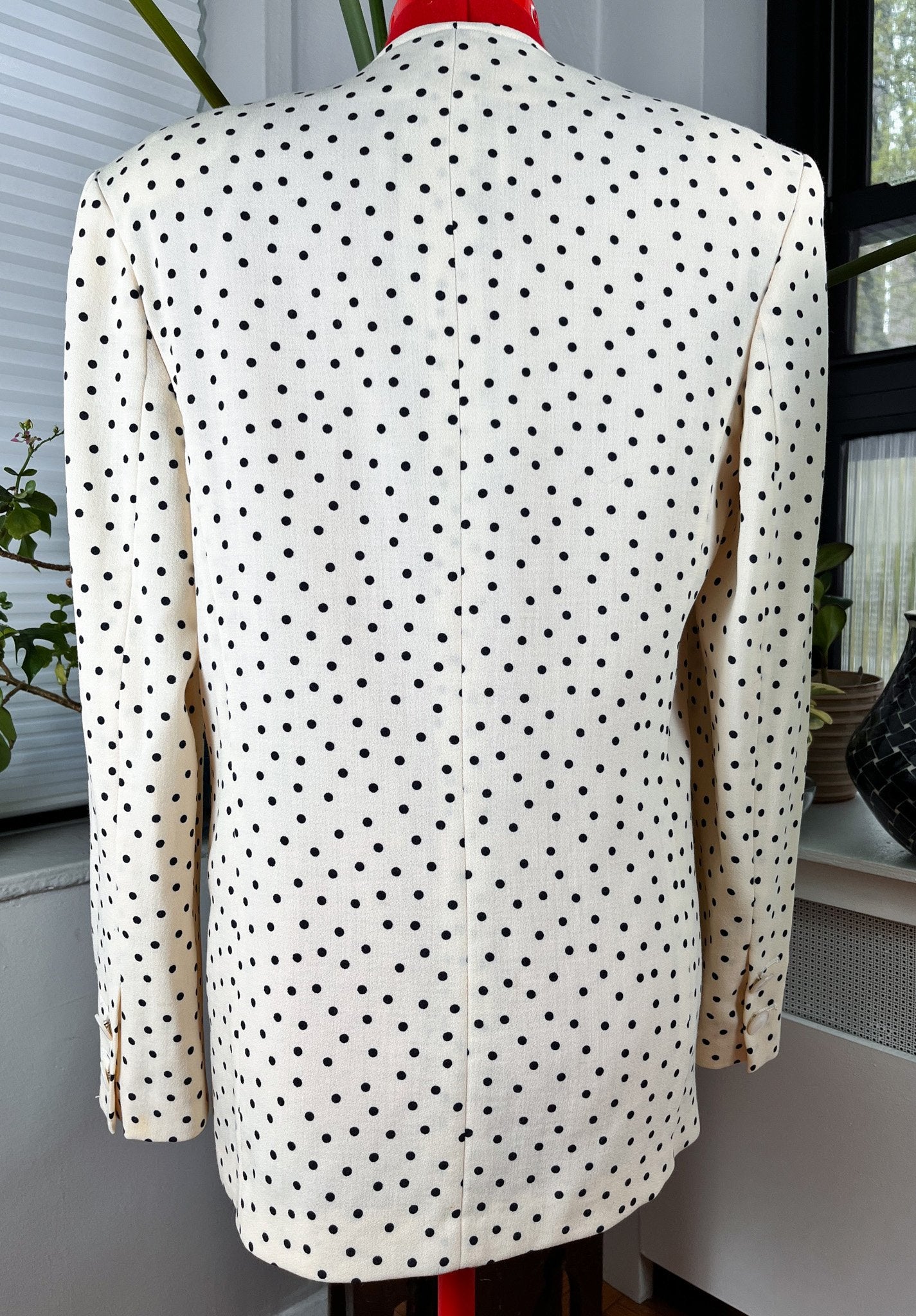 80s Black and White Polka Dot Blazer