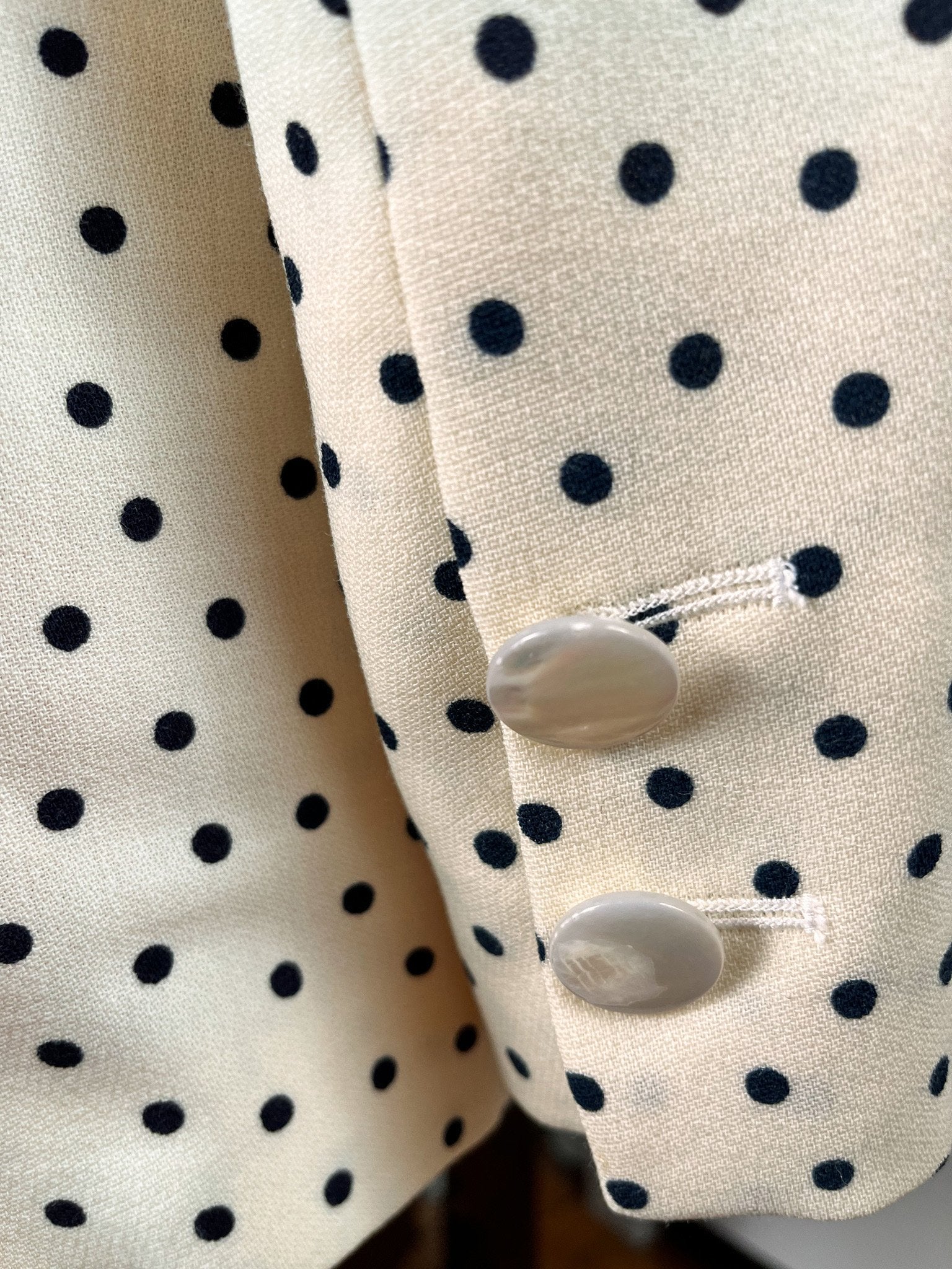 80s Black and White Polka Dot Blazer