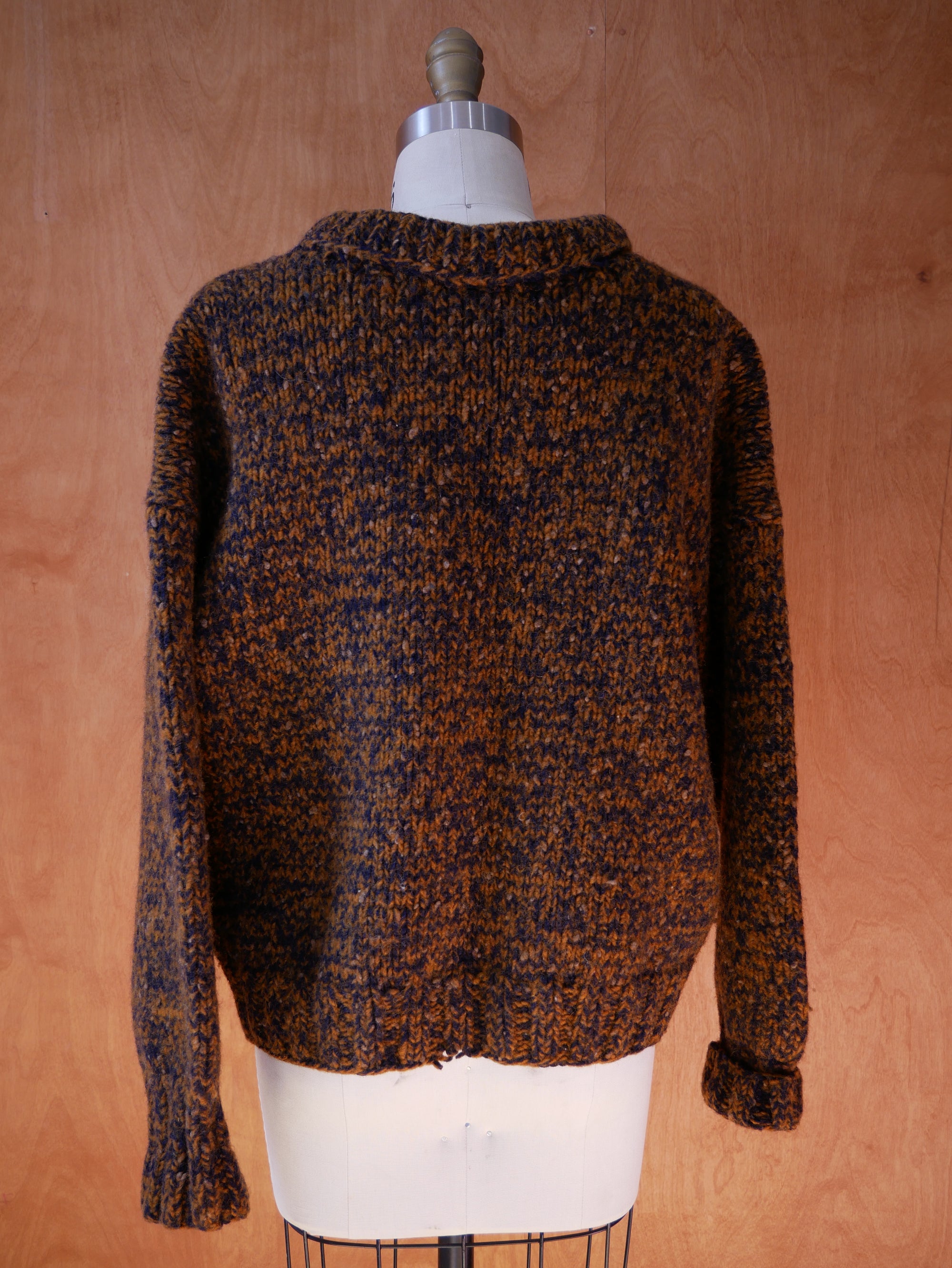 Vintage Brown / Black Knitted Wool Over Sized Sweater