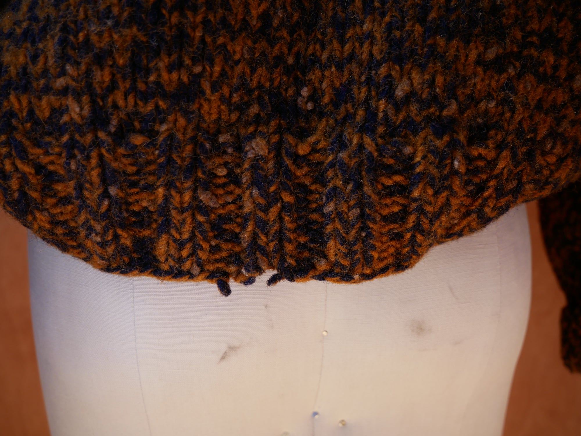 Vintage Brown / Black Knitted Wool Over Sized Sweater