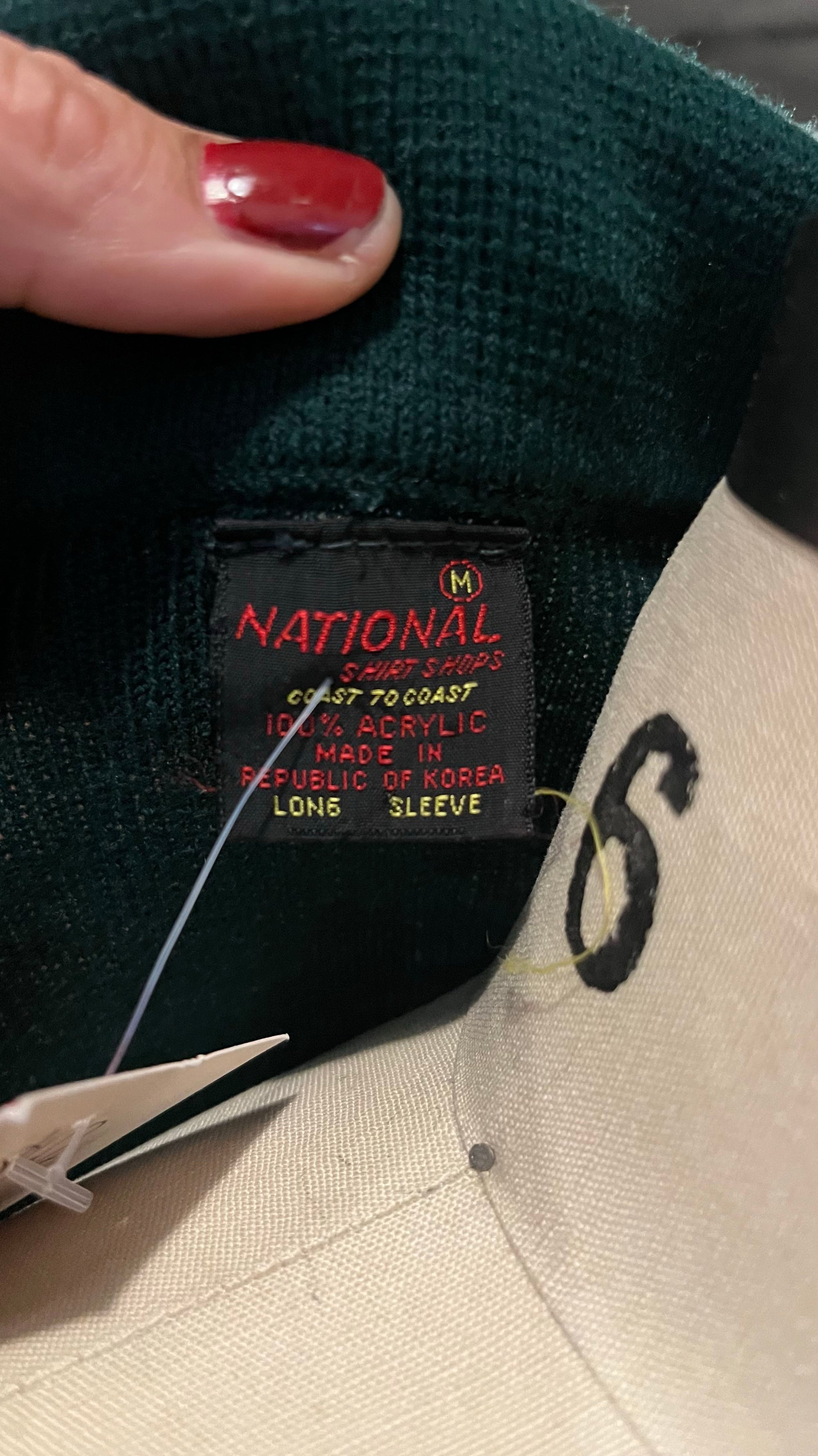 60s 70s "National" Green sweater