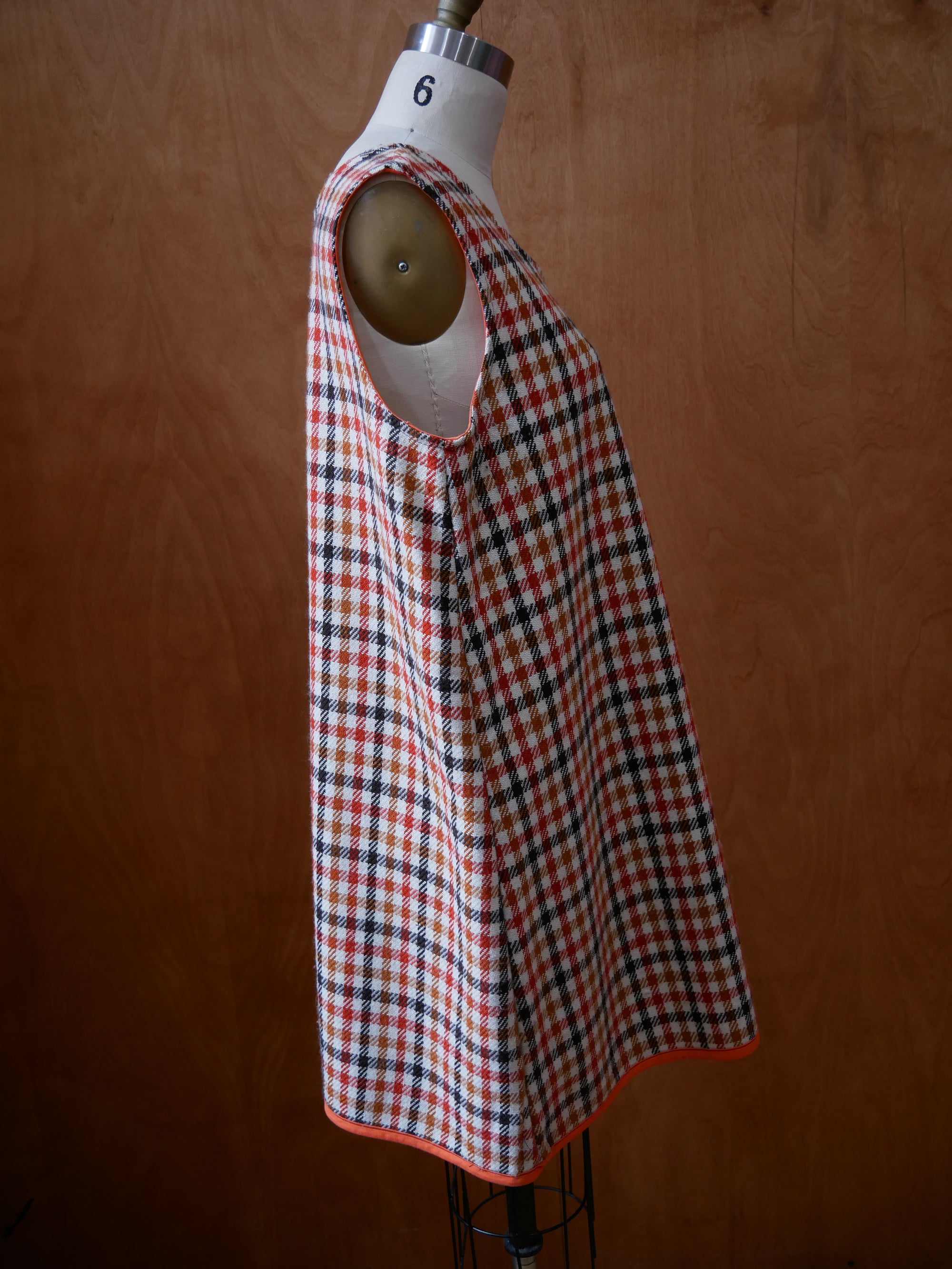 Mod Plaid Sleeveless Sheath Dress