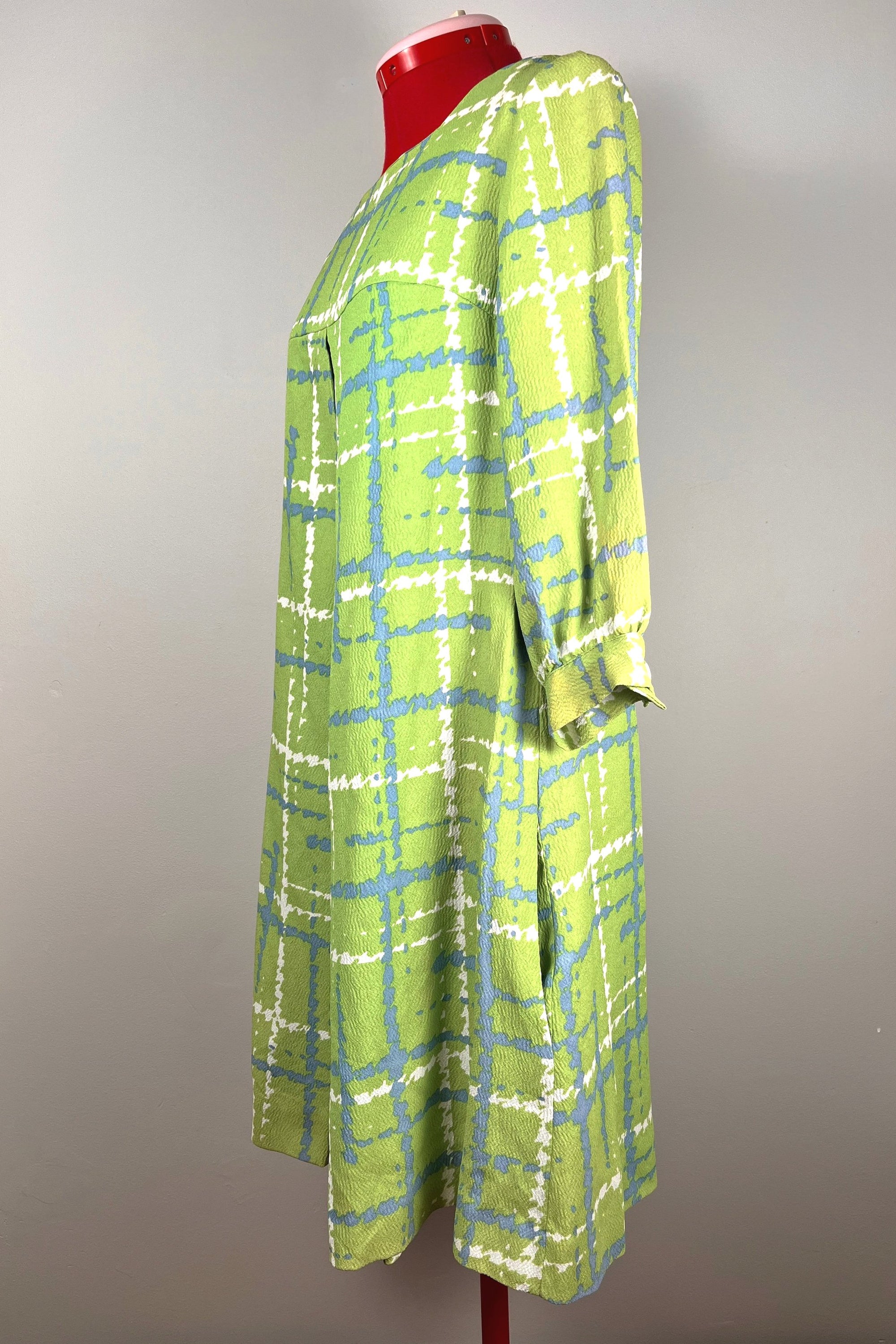 60s Bright Green/White/Blue Dress