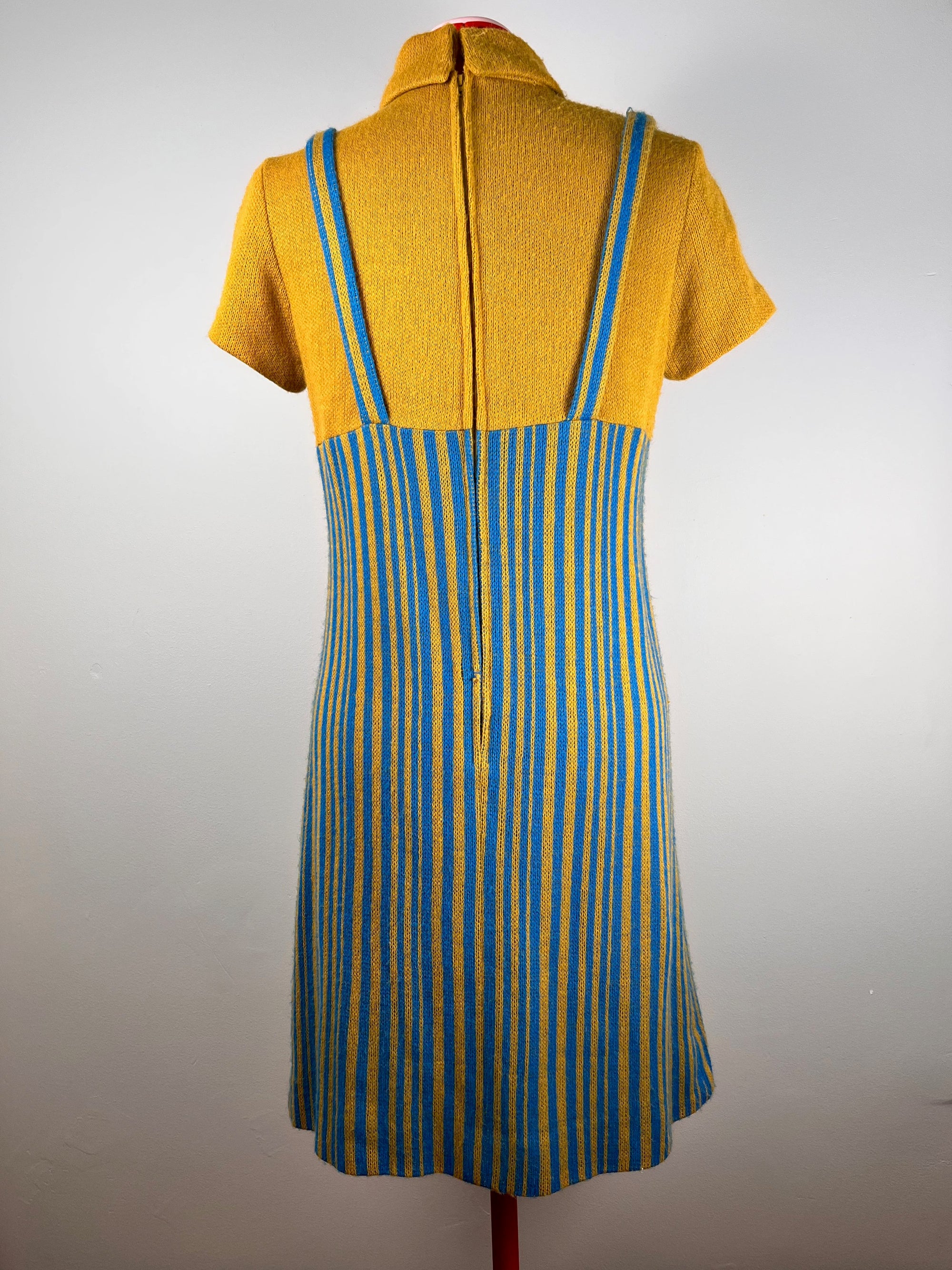 Mod Mustard / Blue Striped Mini Dress