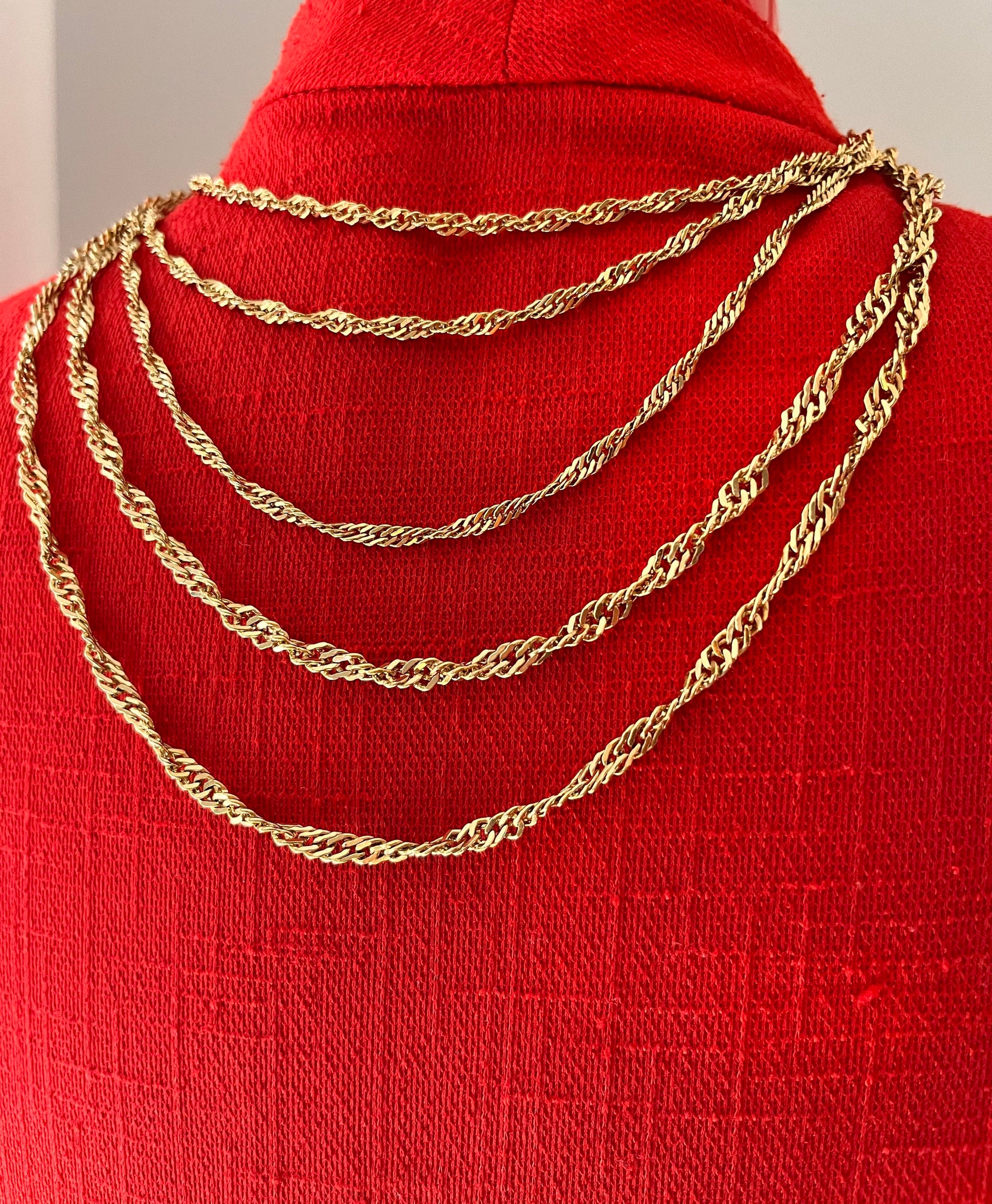 Multi Layer Strand Chain Necklace