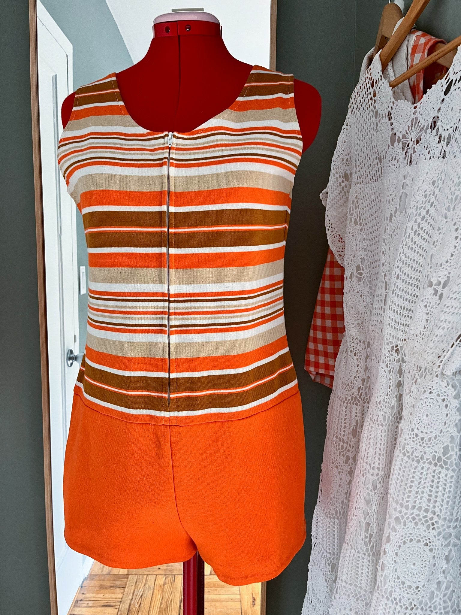 70s Orange Jantzen Playsuit