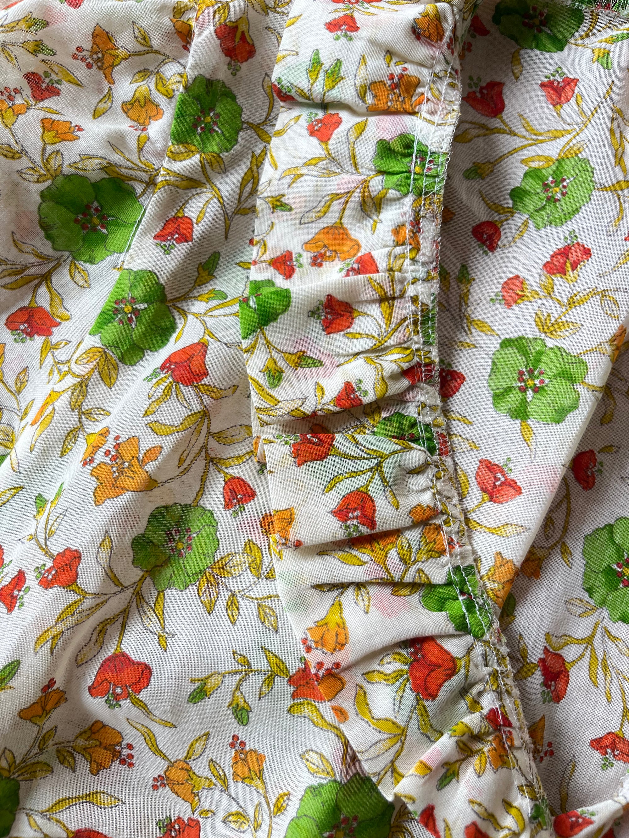 70s Floral Short Sleeve Wrap Blouse