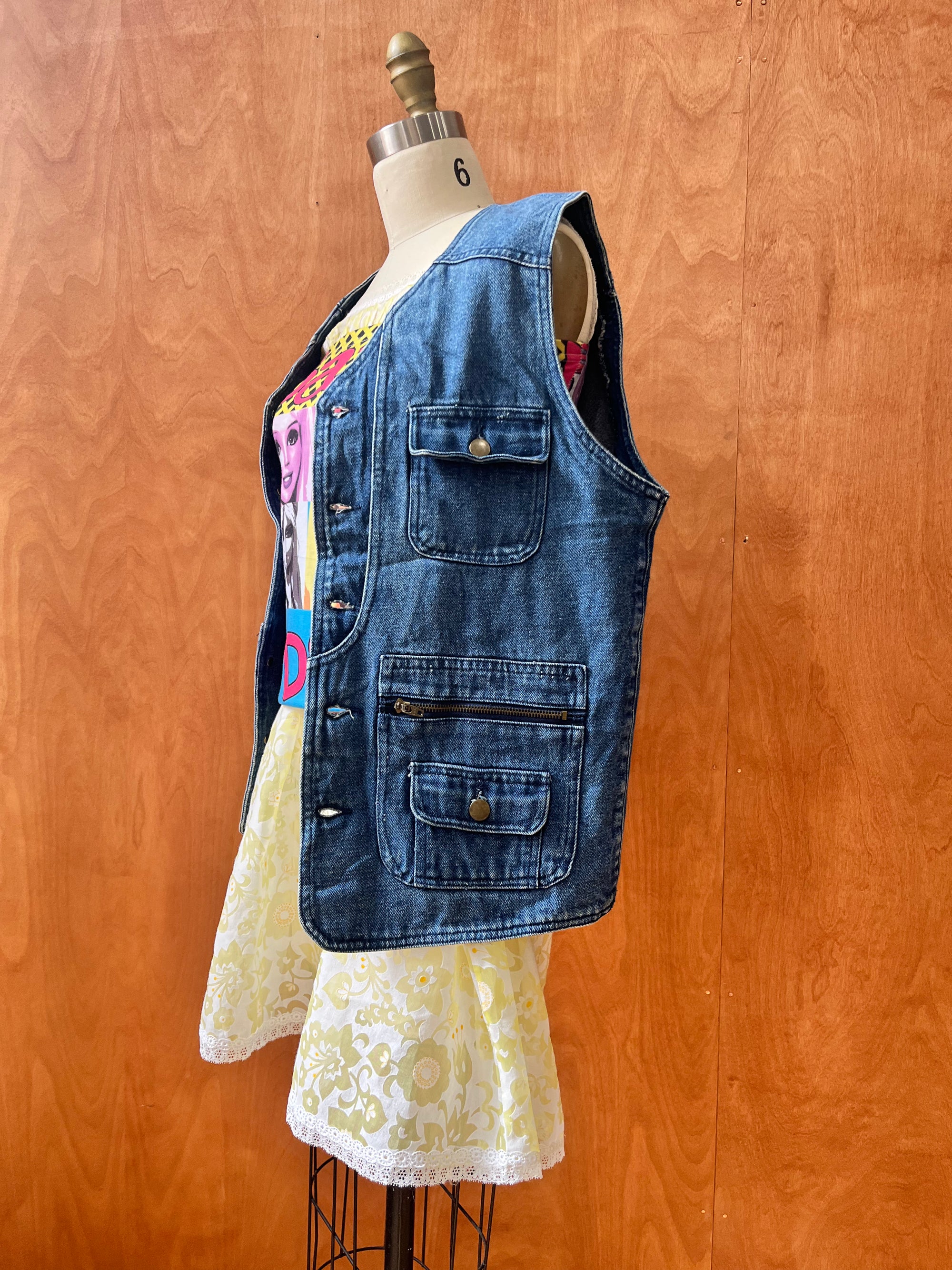 Vintage Cotler Blue Jean Utility Vest