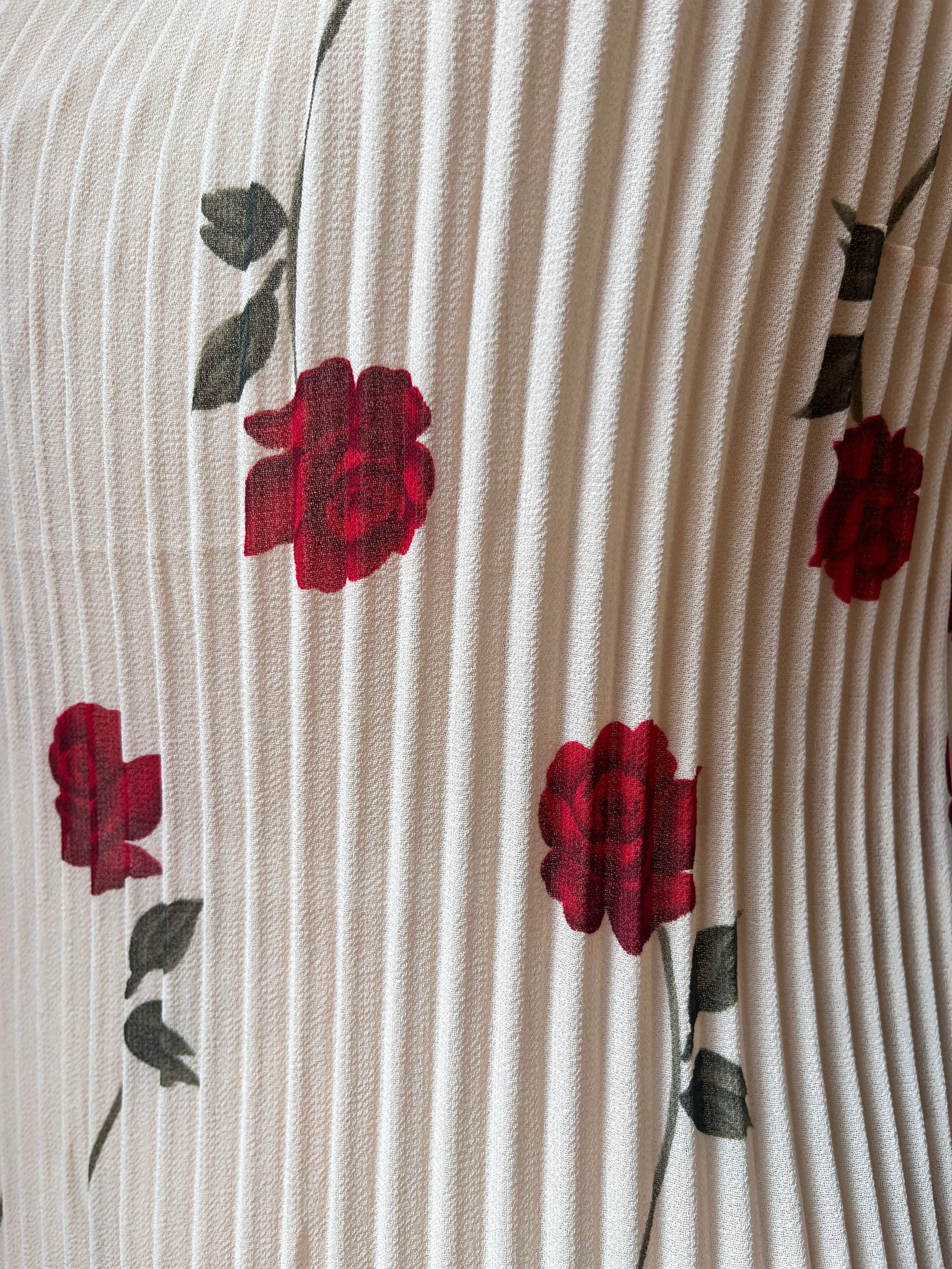 Accordion Pleat Rose Tank Top
