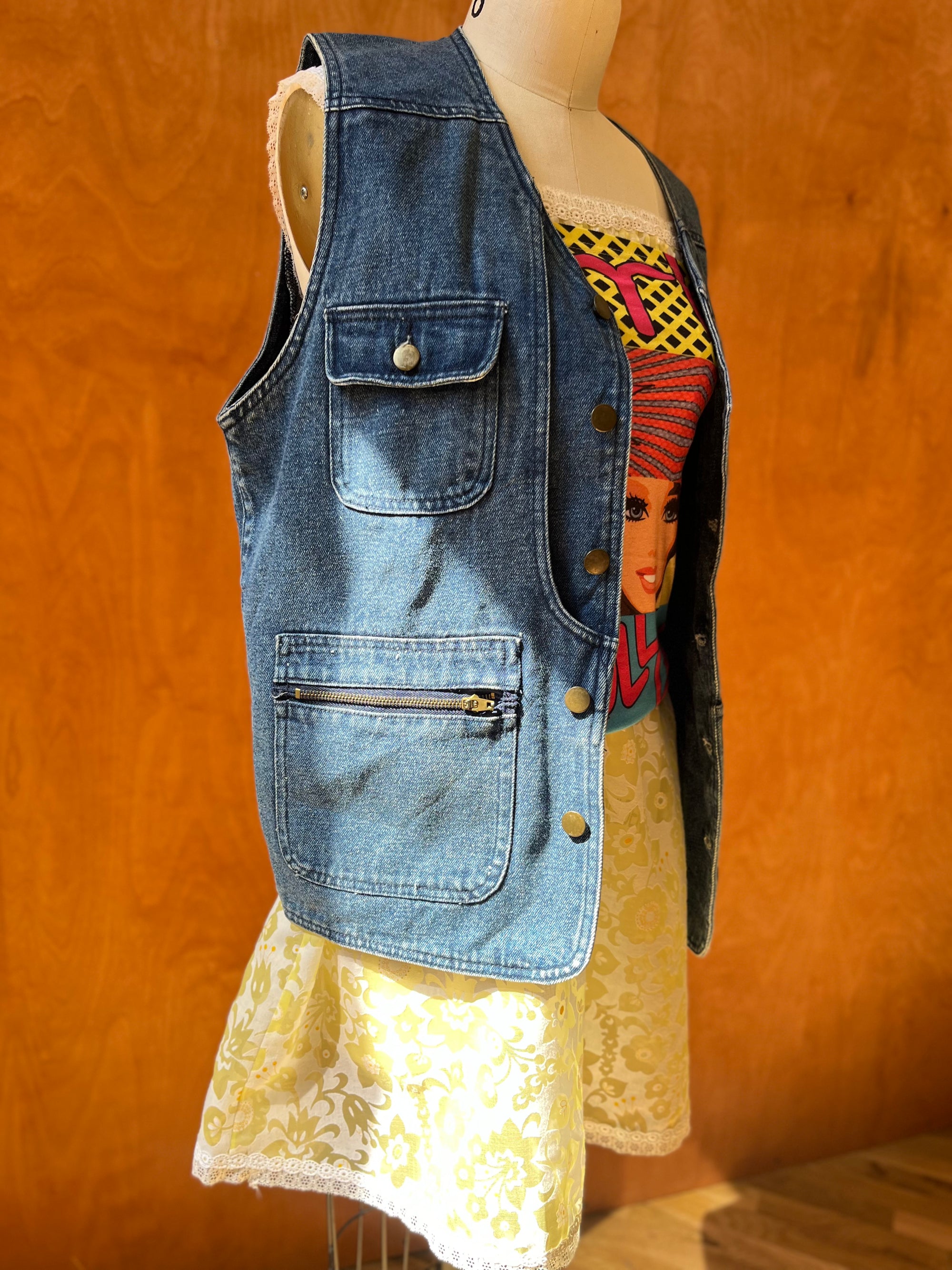 Vintage Cotler Blue Jean Utility Vest
