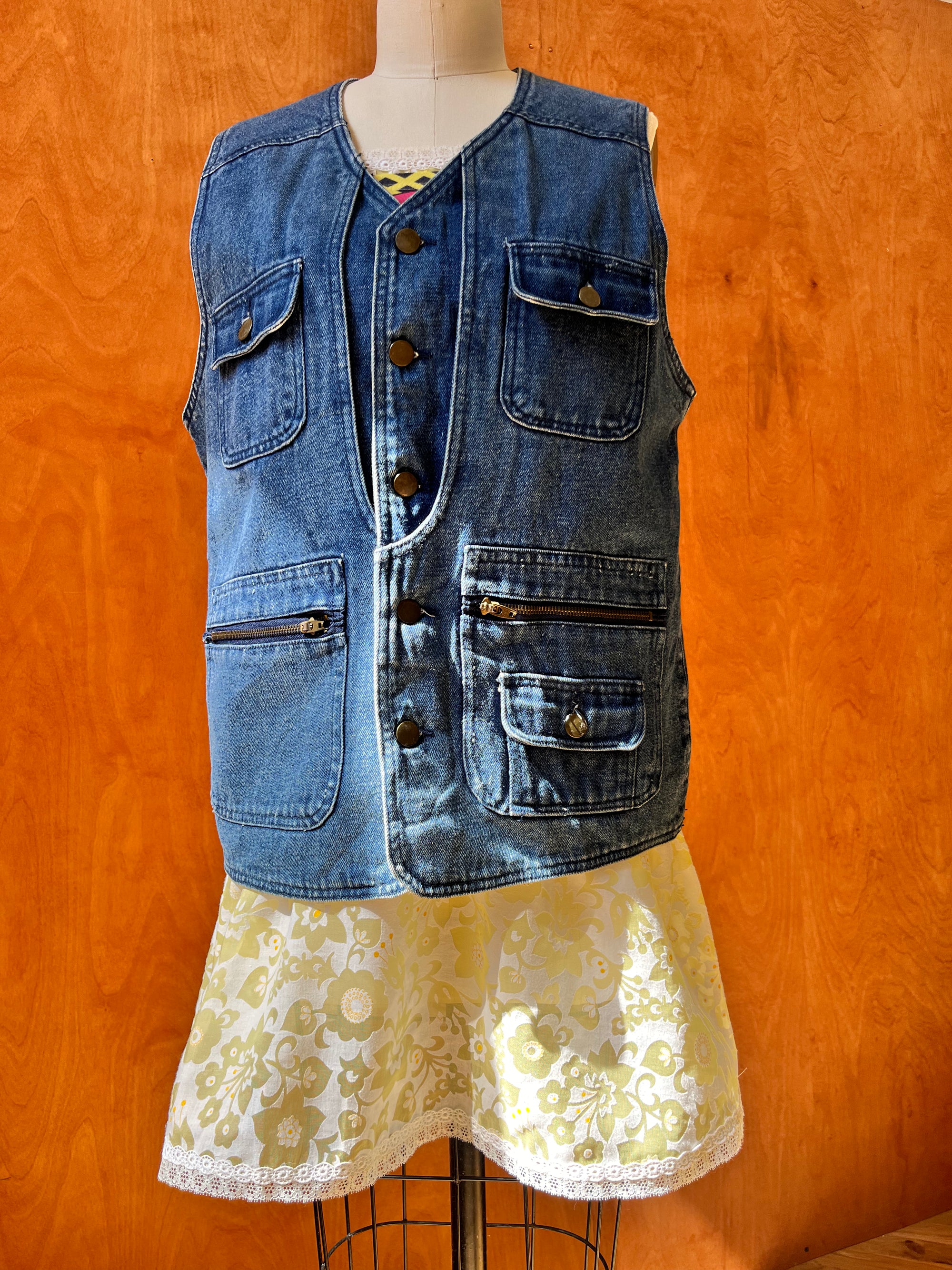 Vintage Cotler Blue Jean Utility Vest