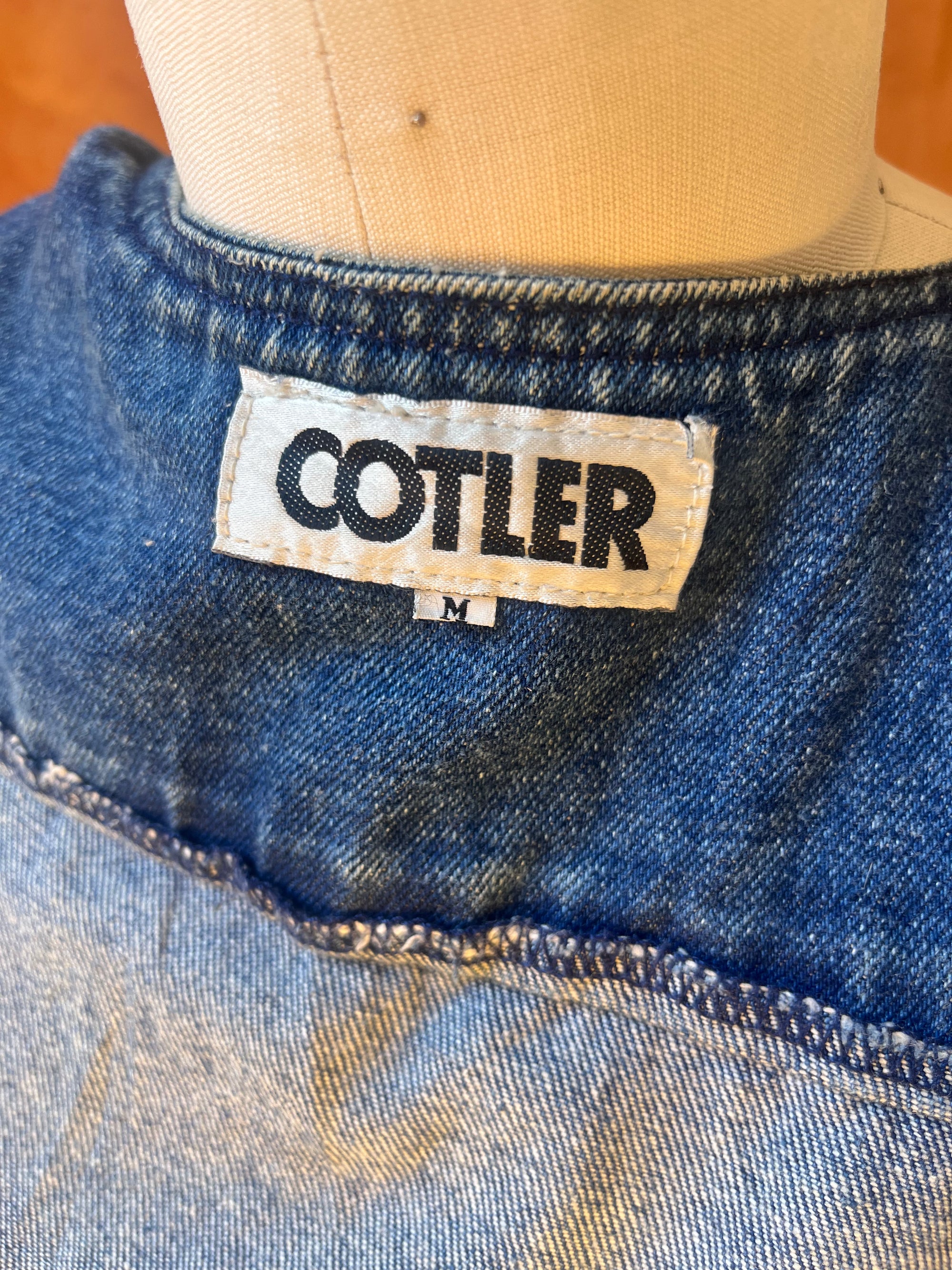 Vintage Cotler Blue Jean Utility Vest