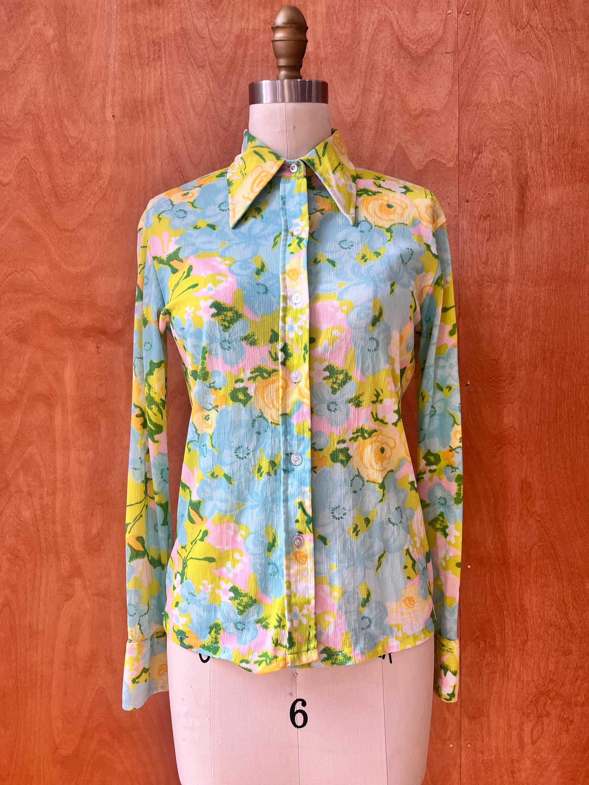 Dreamy Sky Floral Dagger Button Down