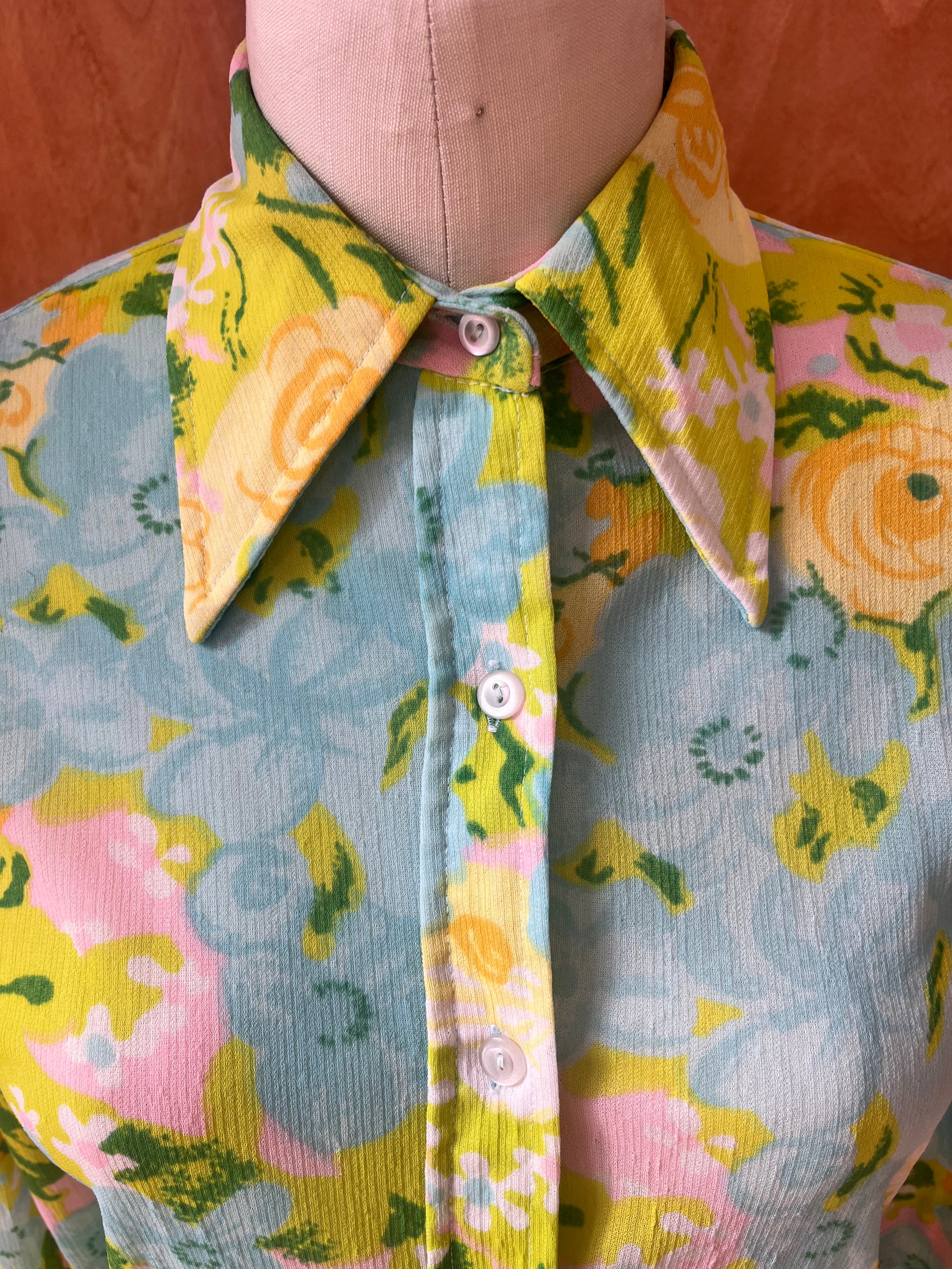 Dreamy Sky Floral Dagger Button Down