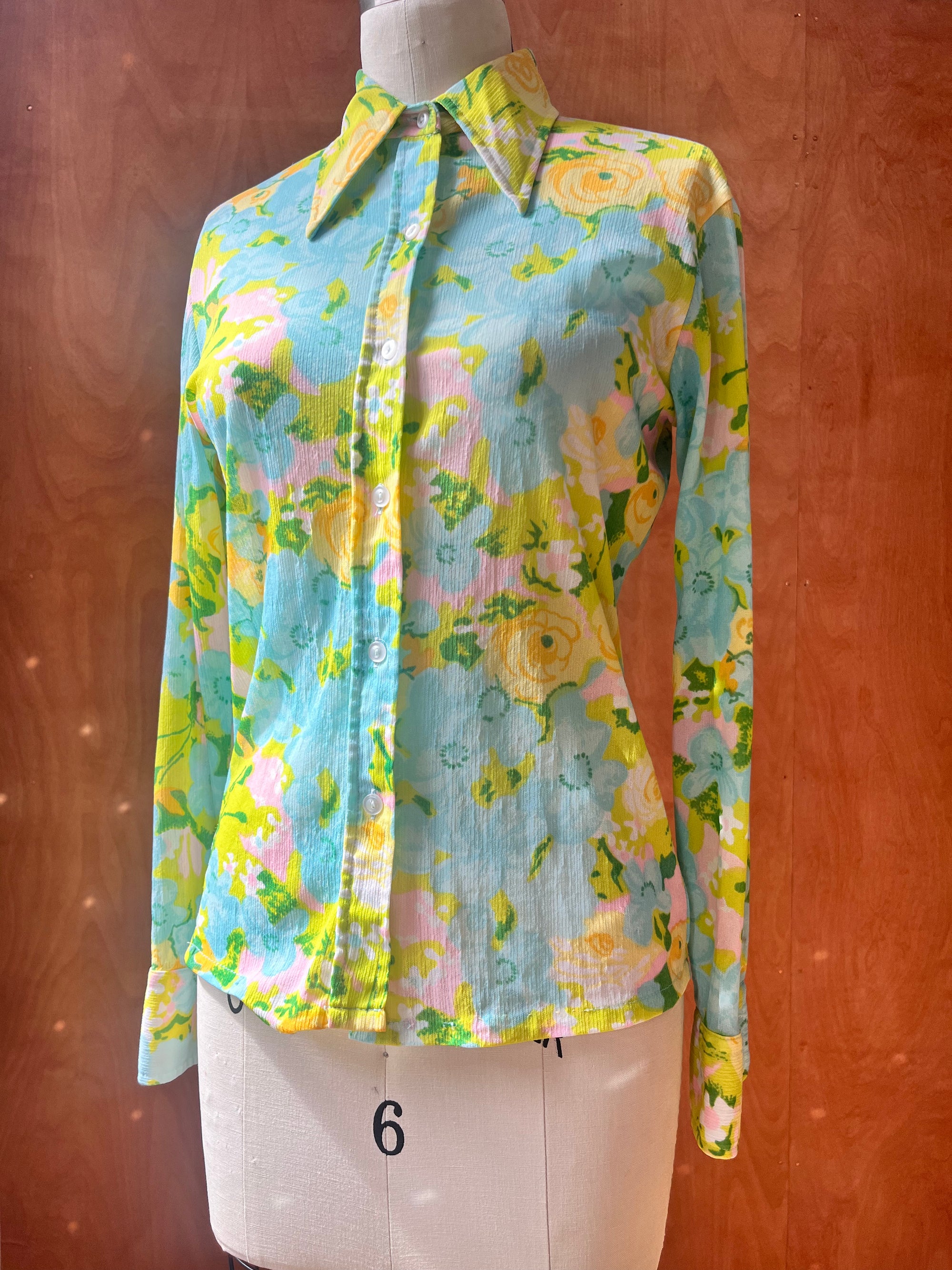 Dreamy Sky Floral Dagger Button Down