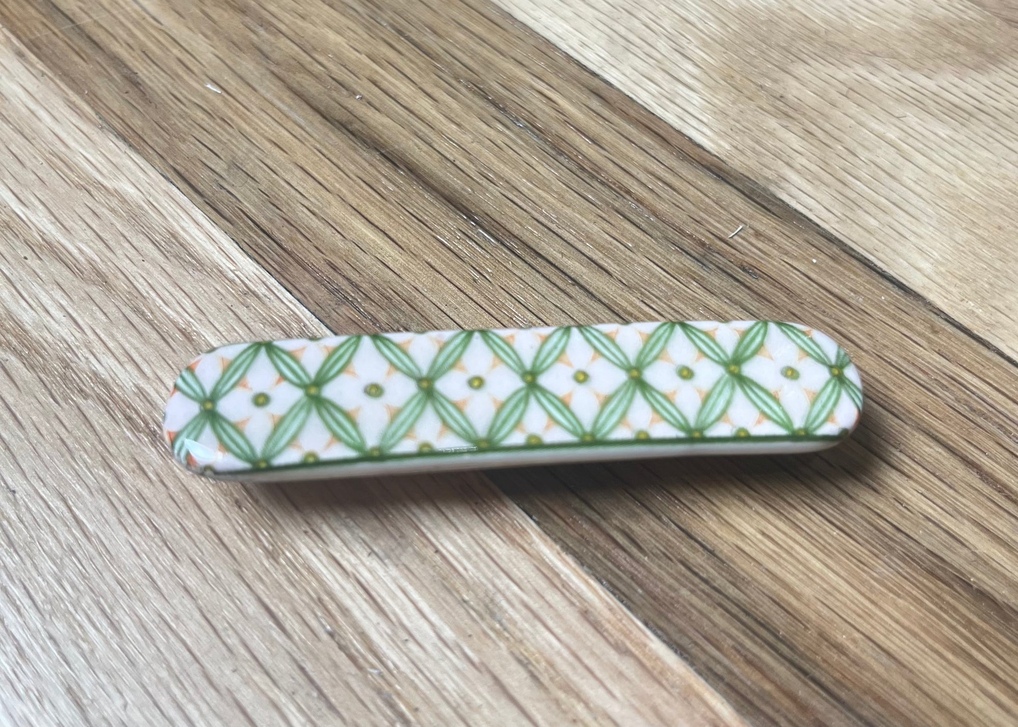 Vintage French Ceramic Barrette Set