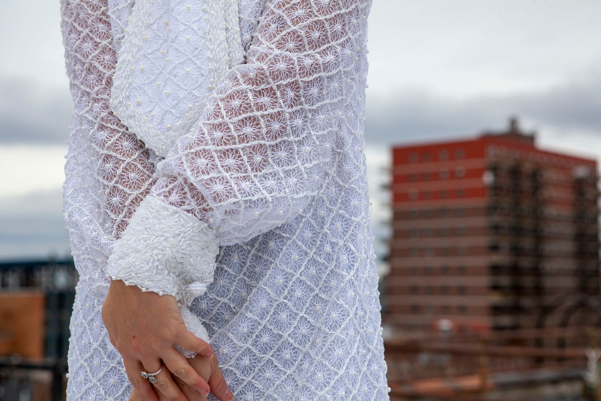 White Beaded Mini Dress