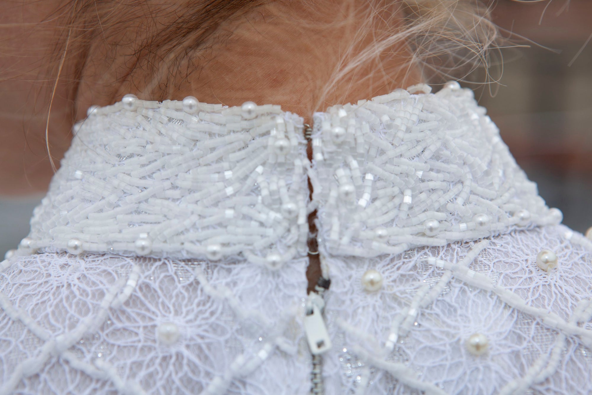 White Beaded Mini Dress