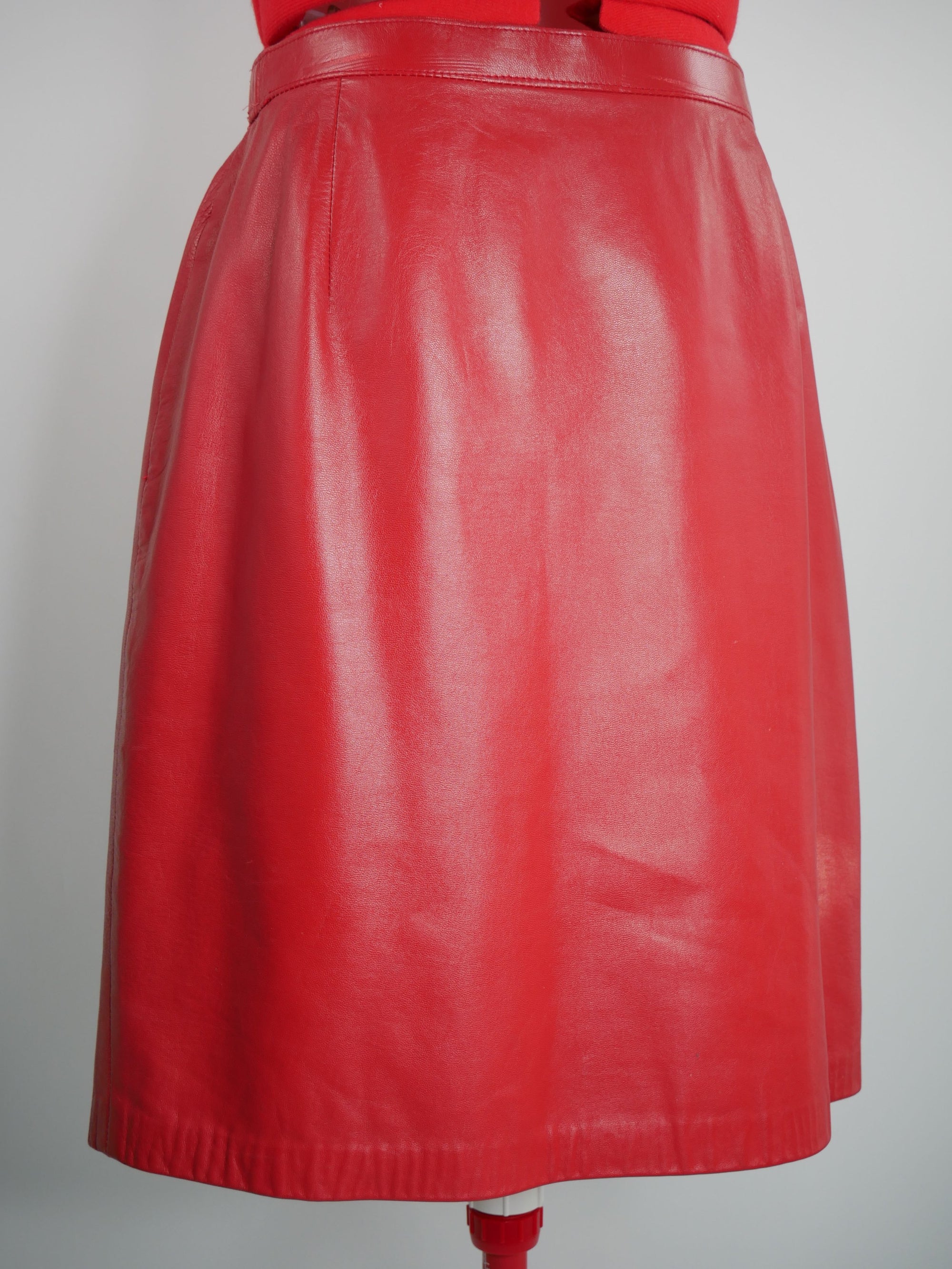 Maroon Leather Skirt