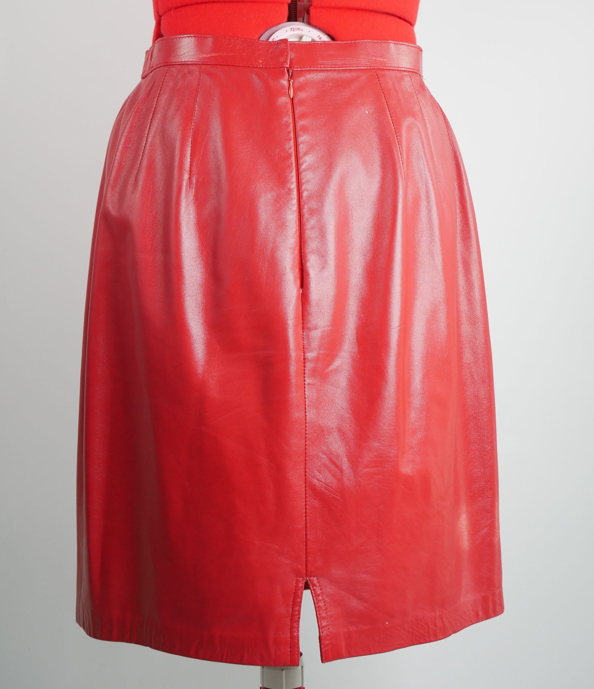 Maroon Leather Skirt