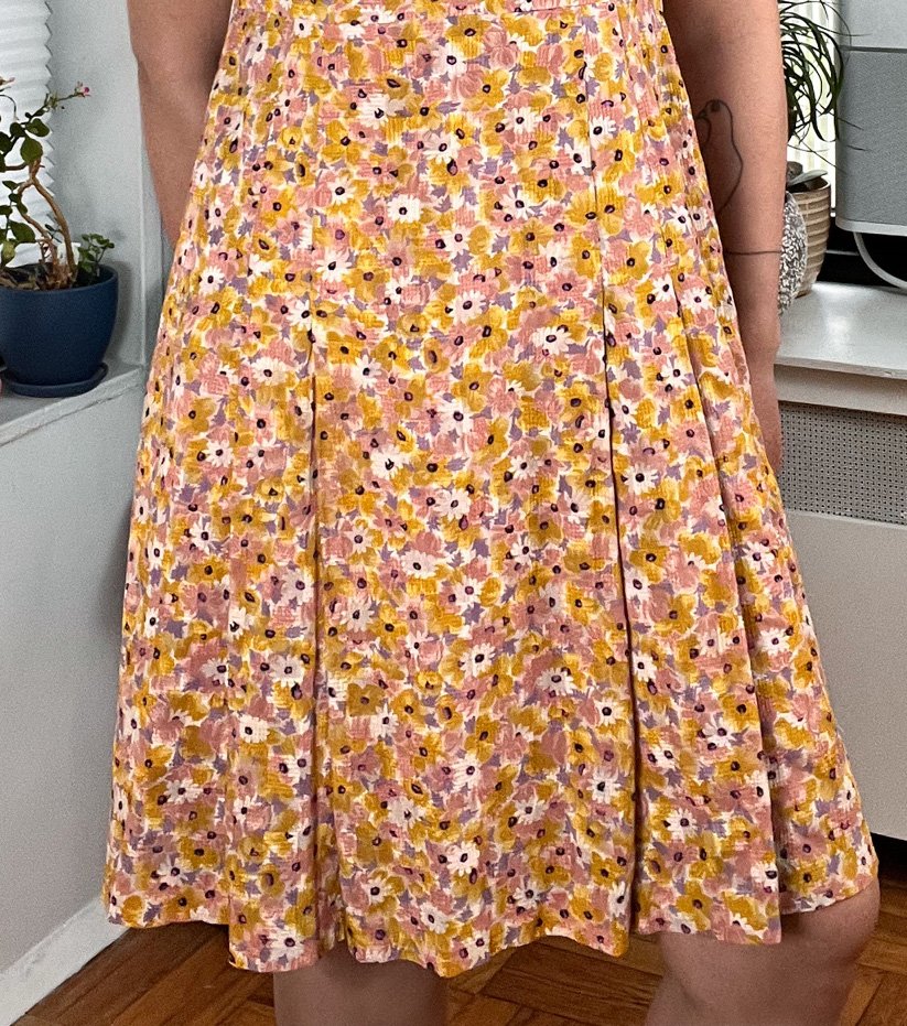 60s Pink and Mustard Floral Dress