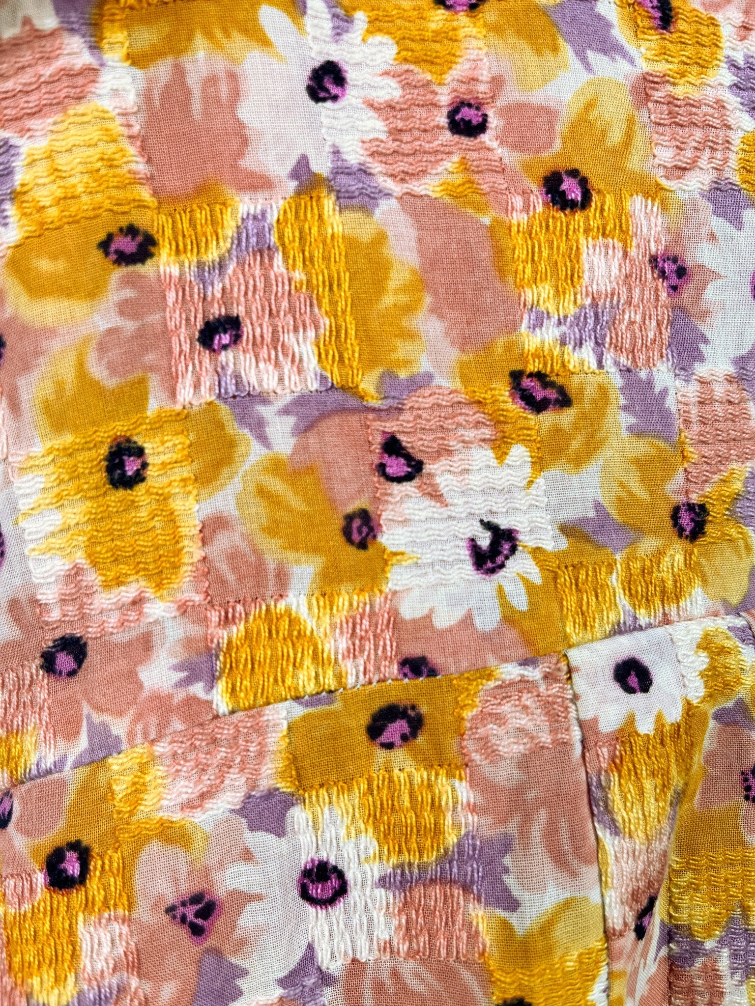 60s Pink and Mustard Floral Dress